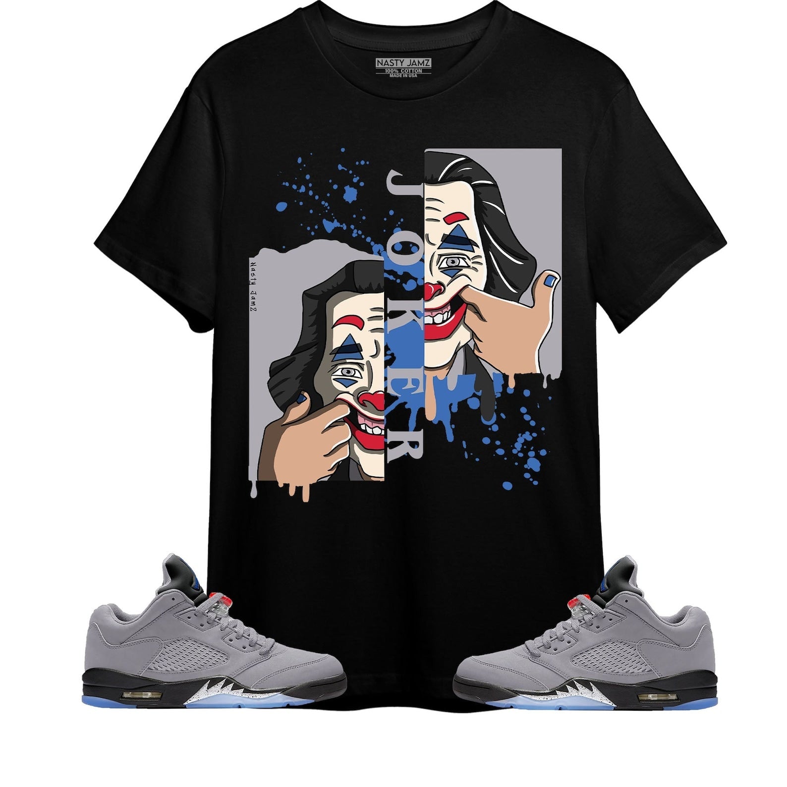 Joker Smile Unisex Shirt Match Jordan 5 Retro Low PSG T-Shirt, Sneaker Match Tee