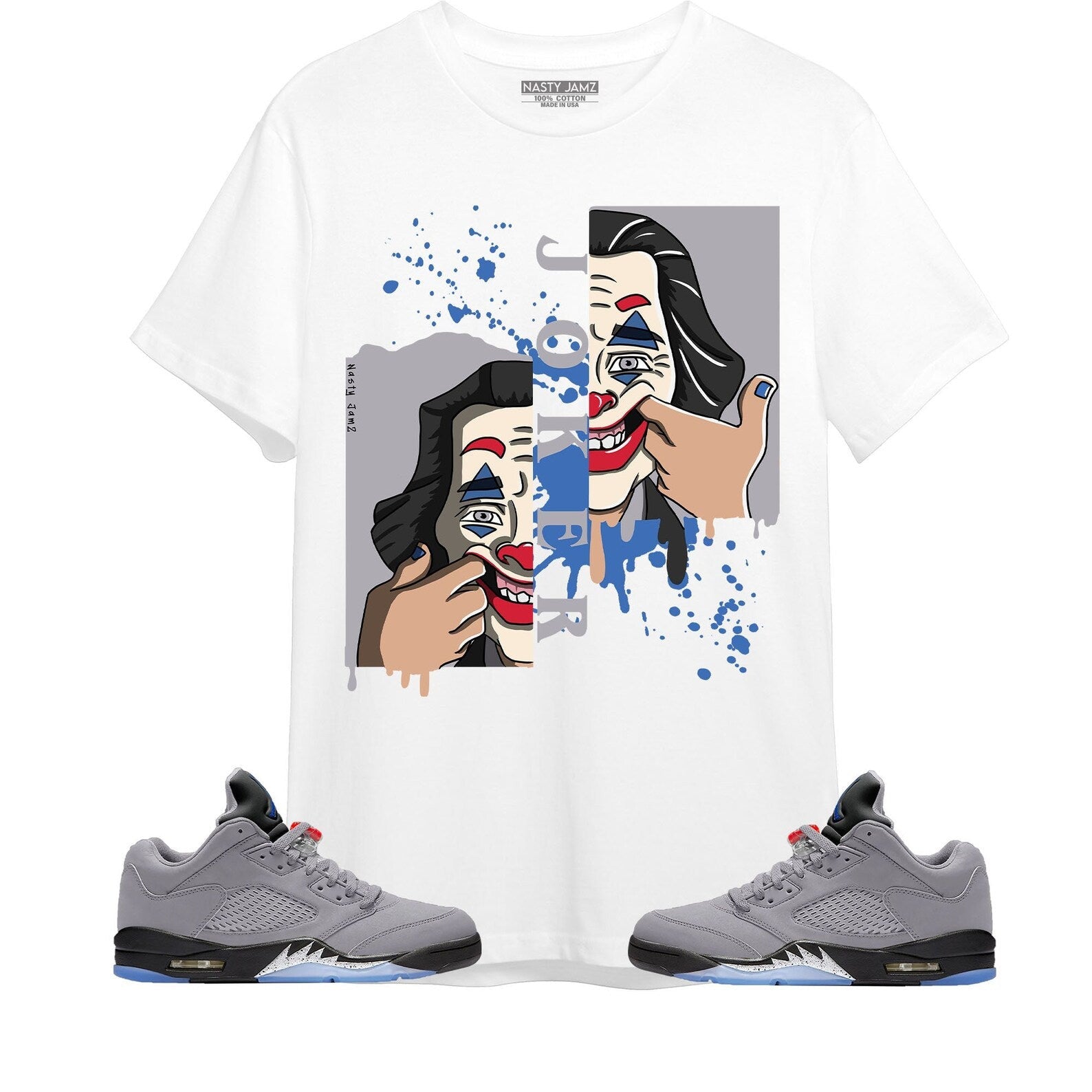 Joker Smile Unisex Shirt Match Jordan 5 Retro Low PSG T-Shirt, Sneaker Match Tee