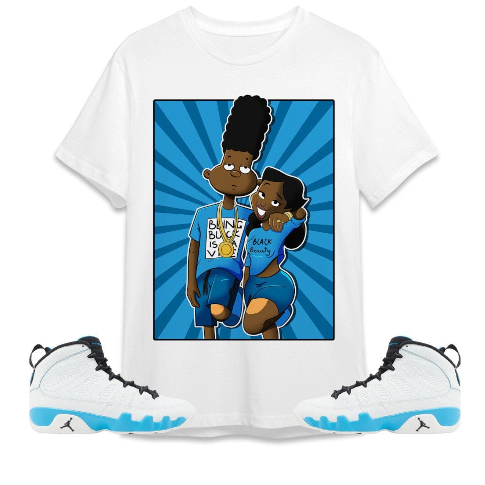 A Diffirent Love Unisex Tees Jordan 9 Powder Blue to match Sneaker, Outfit birthday graphic Tees T-Shirt, Sneaker Match Tee