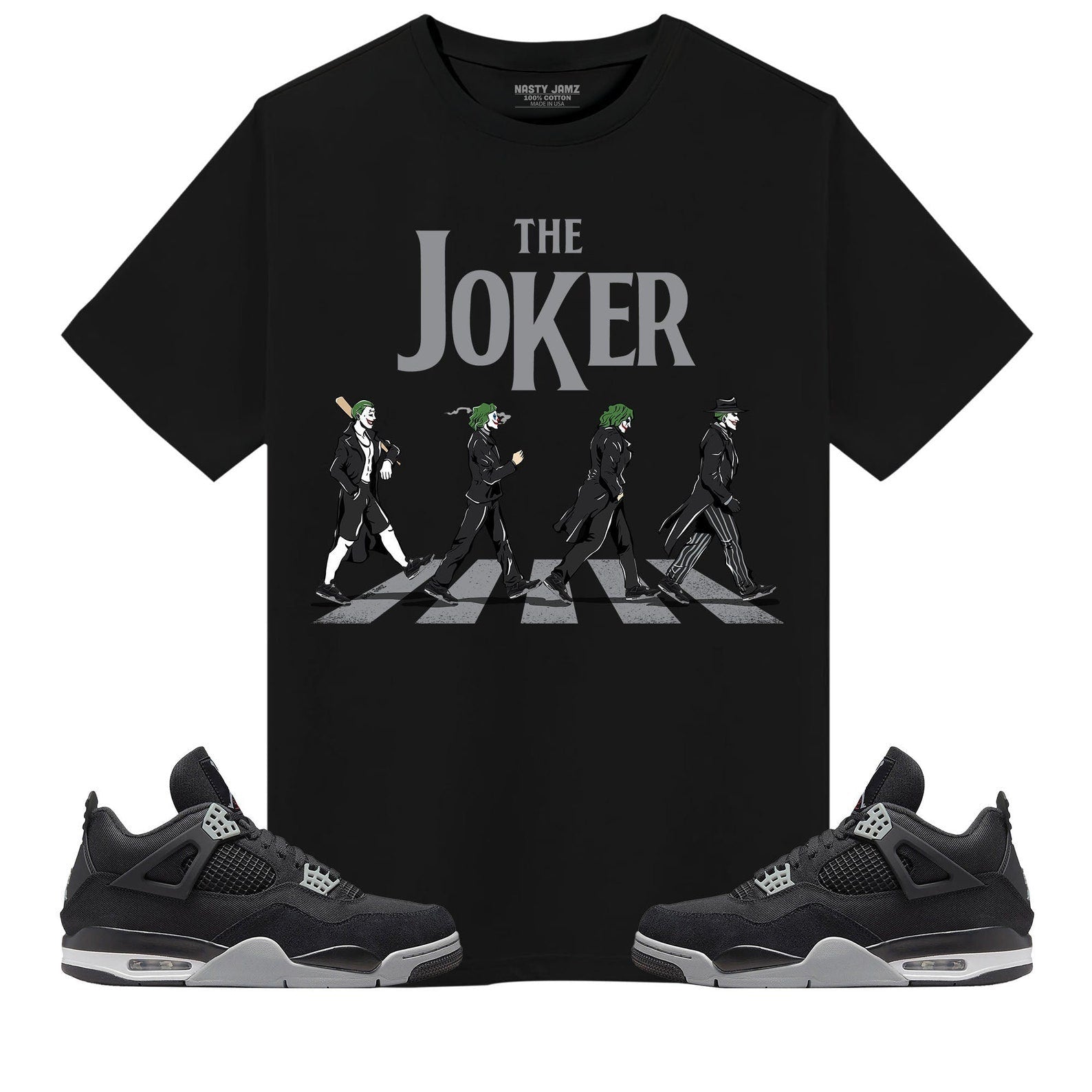 The Joker Unisex Shirt Match Jordan 4 Retro Black Canvas T-Shirt, Sneaker Match Tee