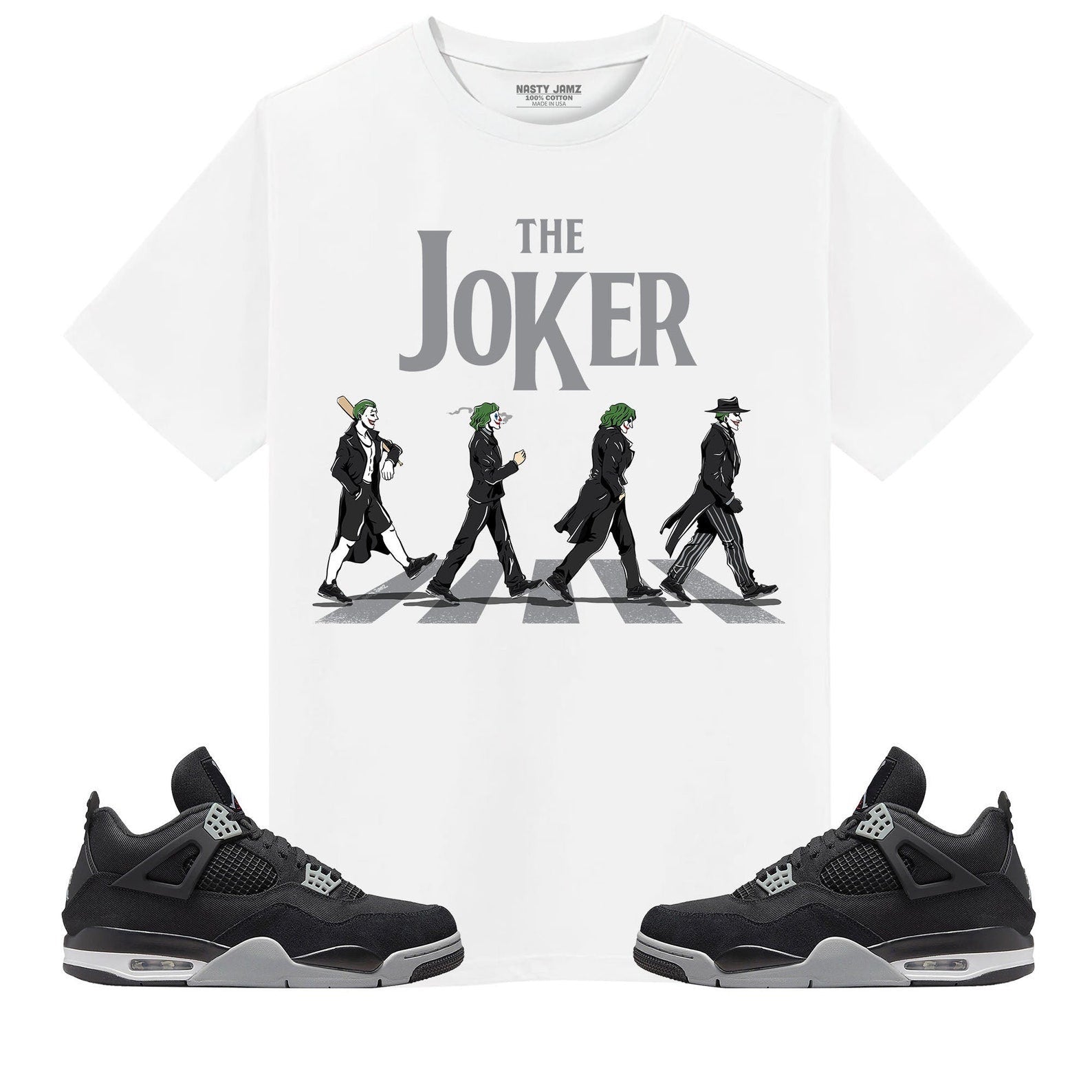 The Joker Unisex Shirt Match Jordan 4 Retro Black Canvas T-Shirt, Sneaker Match Tee