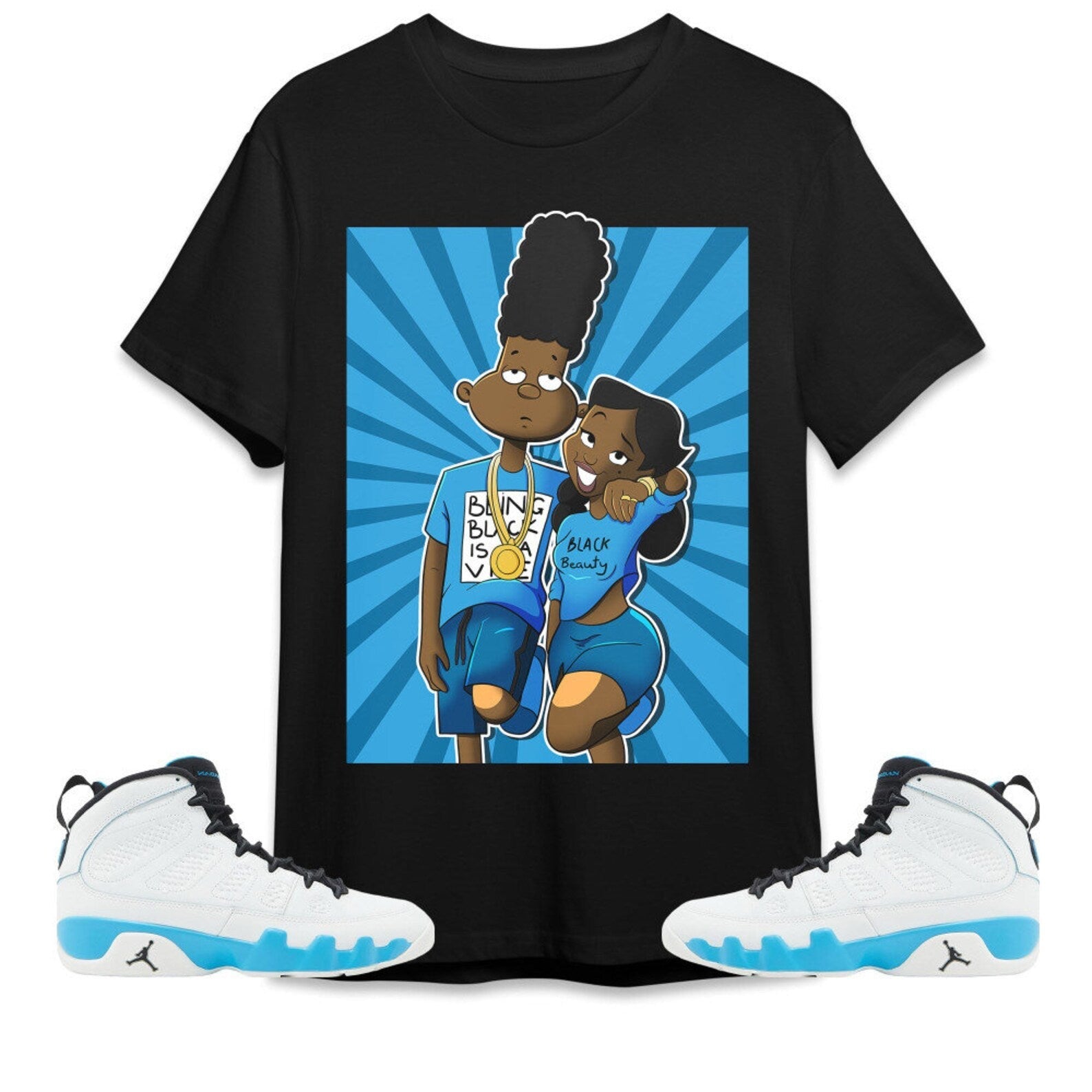 A Diffirent Love Unisex Tees Jordan 9 Powder Blue to match Sneaker, Outfit birthday graphic Tees T-Shirt, Sneaker Match Tee