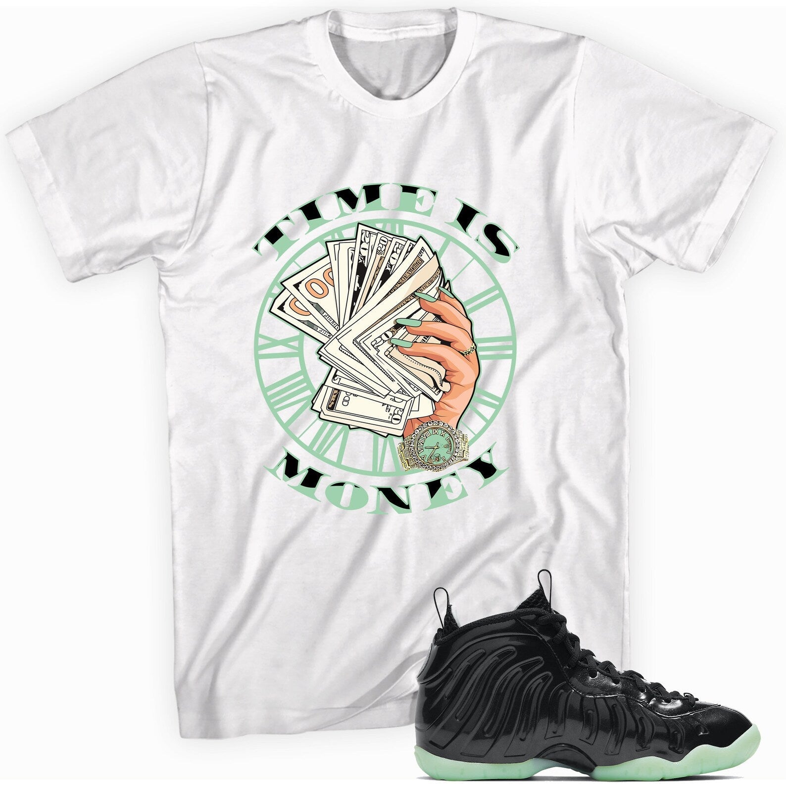 Time is Money T-Shirt Match Foamposite One All Star 2021 T-Shirt, Sneaker Match Tee