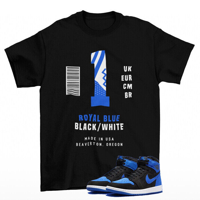 Black T-Shirt "BUNNY" For Jordan 1 Retro High Royal Toe T-Shirt, Sneaker Match Tee
