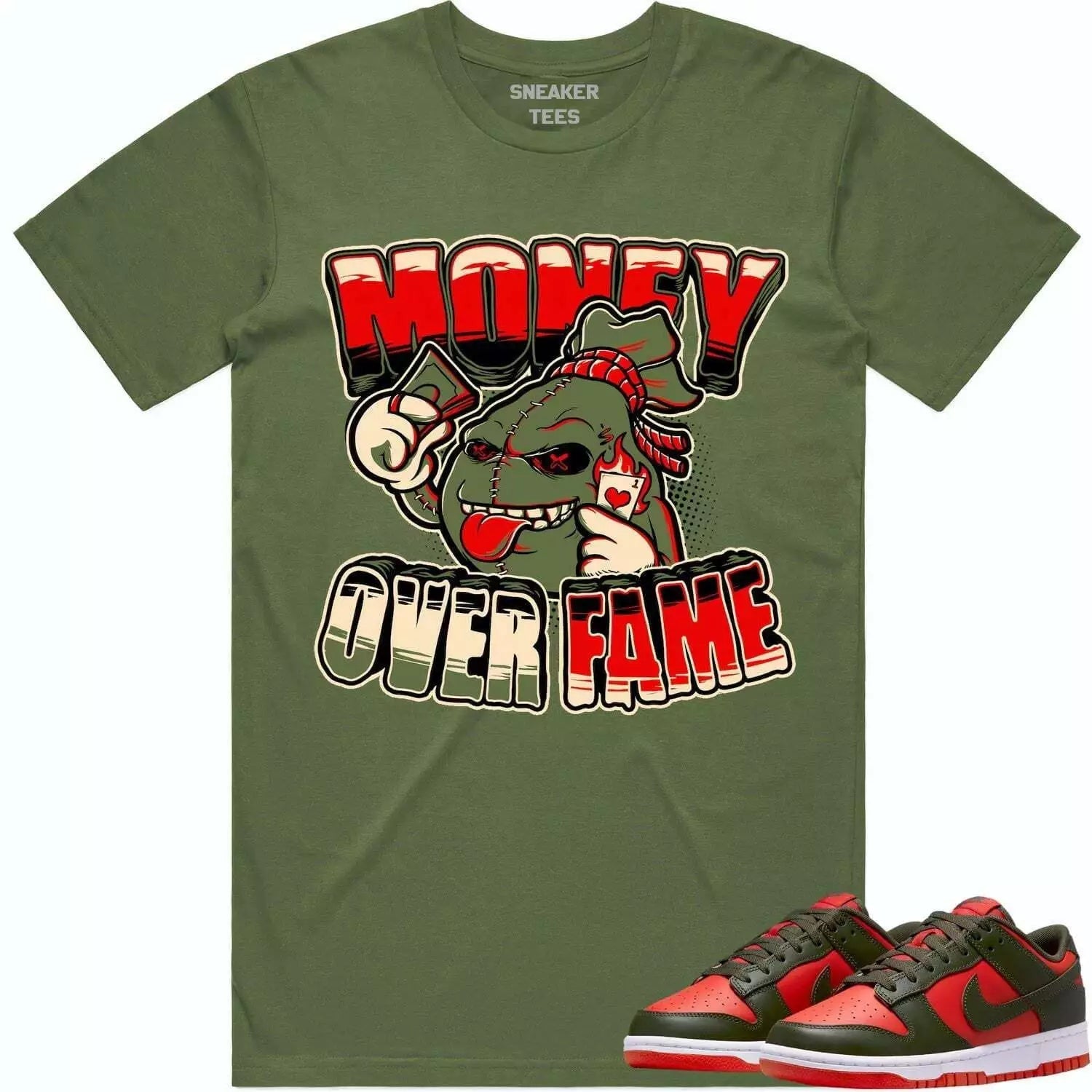 Cat And Mouse Sneakers Unisex Tees Jordan 5 Lucky Green to match Sneaker, Outfit Back to school Jordan T-Shirt, Sneaker Match Tee