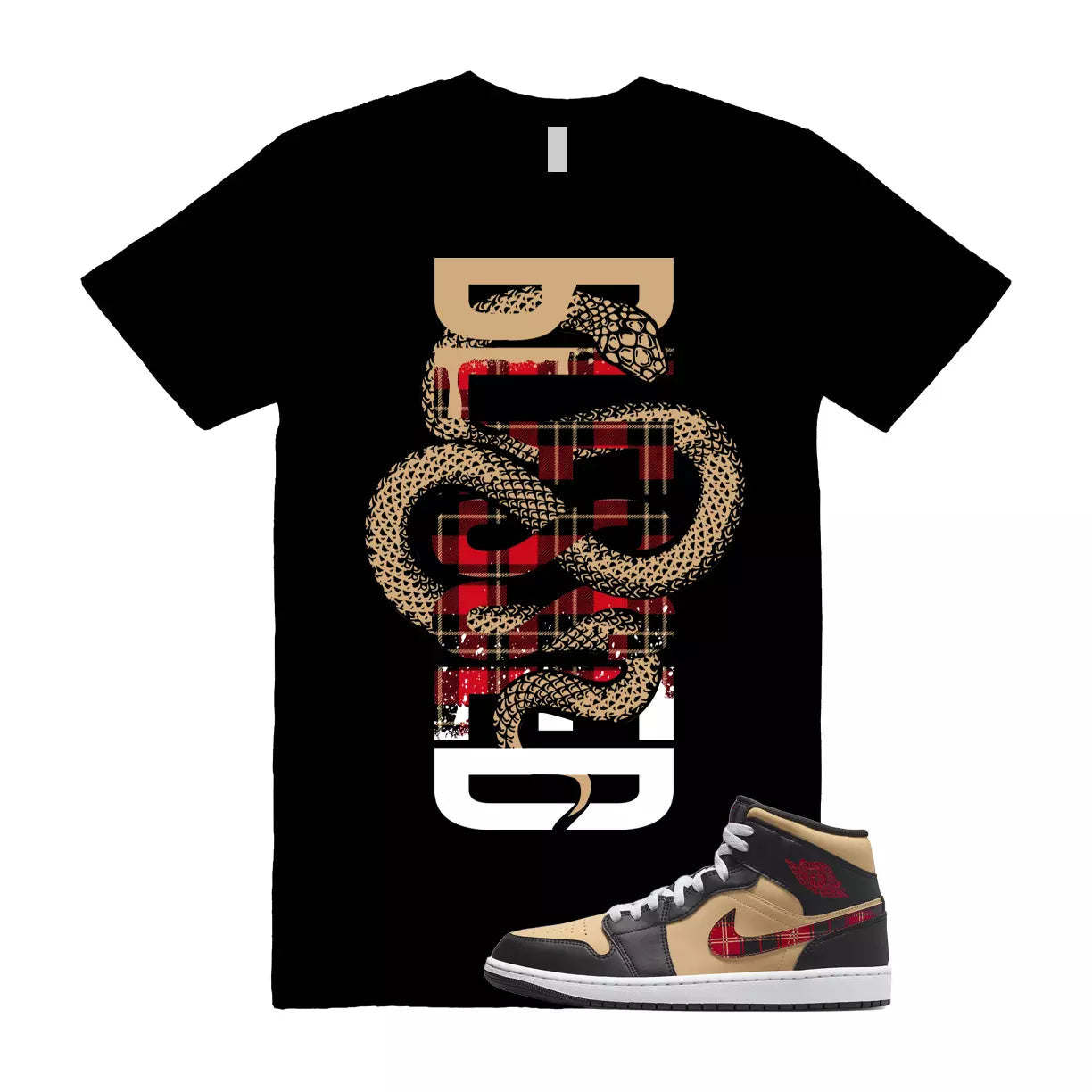 Secure the Bag Sneaker T-shirt Made To Match Jordan 1 Mid Paint Drip T-Shirt, Sneaker Match Tee