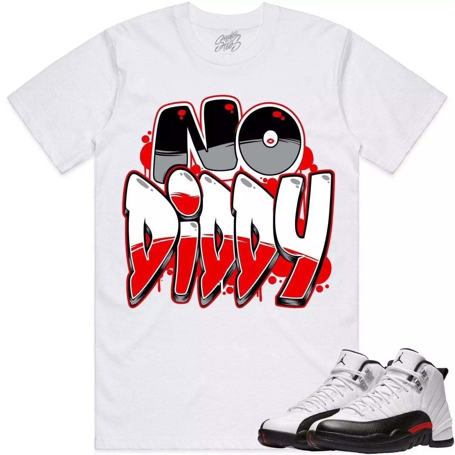 Trust No Dollar One Sneaker Shirt Made To Match Dunks High White Picante Red T-Shirt, Sneaker Match Tee
