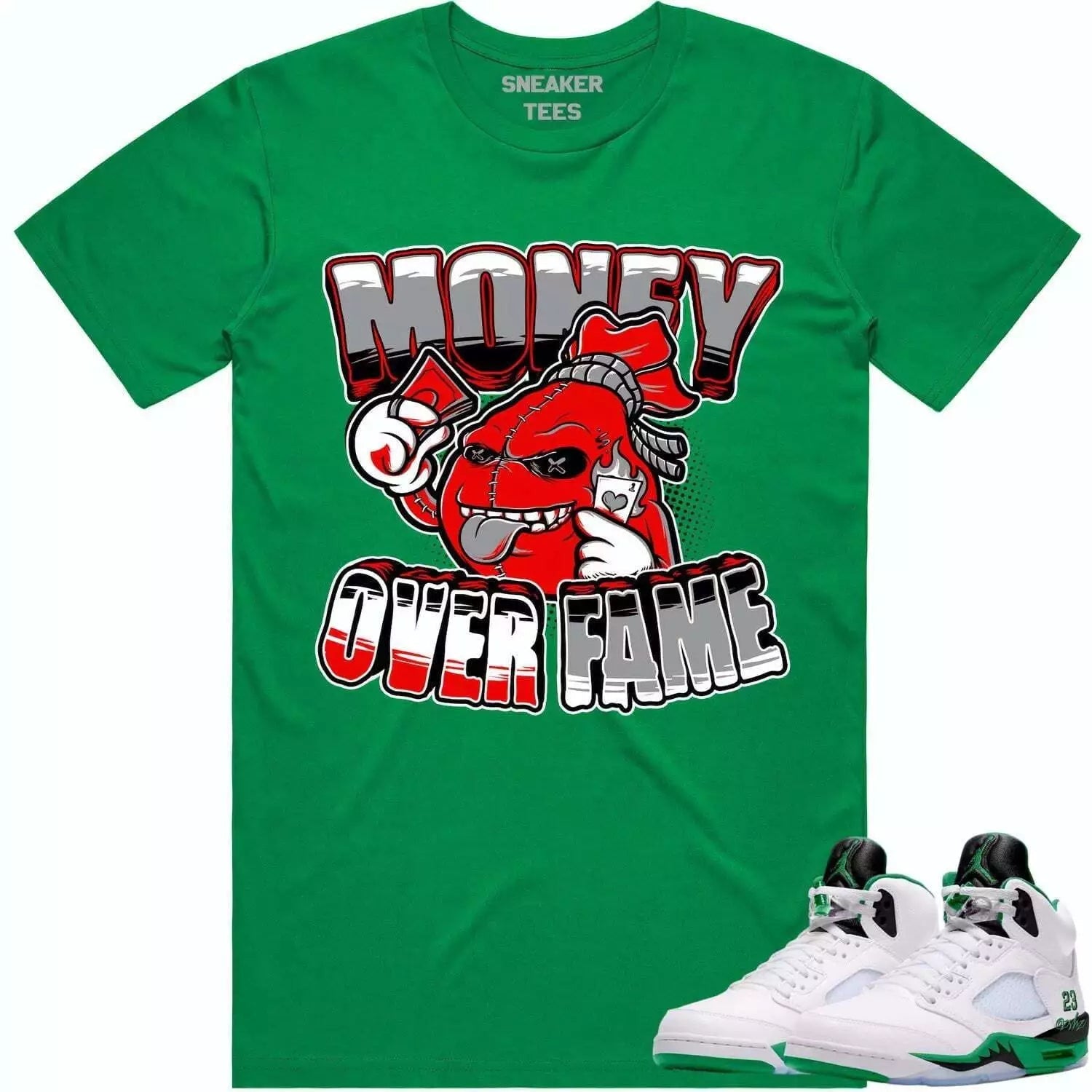 Paper Chaser Sneaker Shirt Made To Match Dunks High White Picante Red T-Shirt, Sneaker Match Tee
