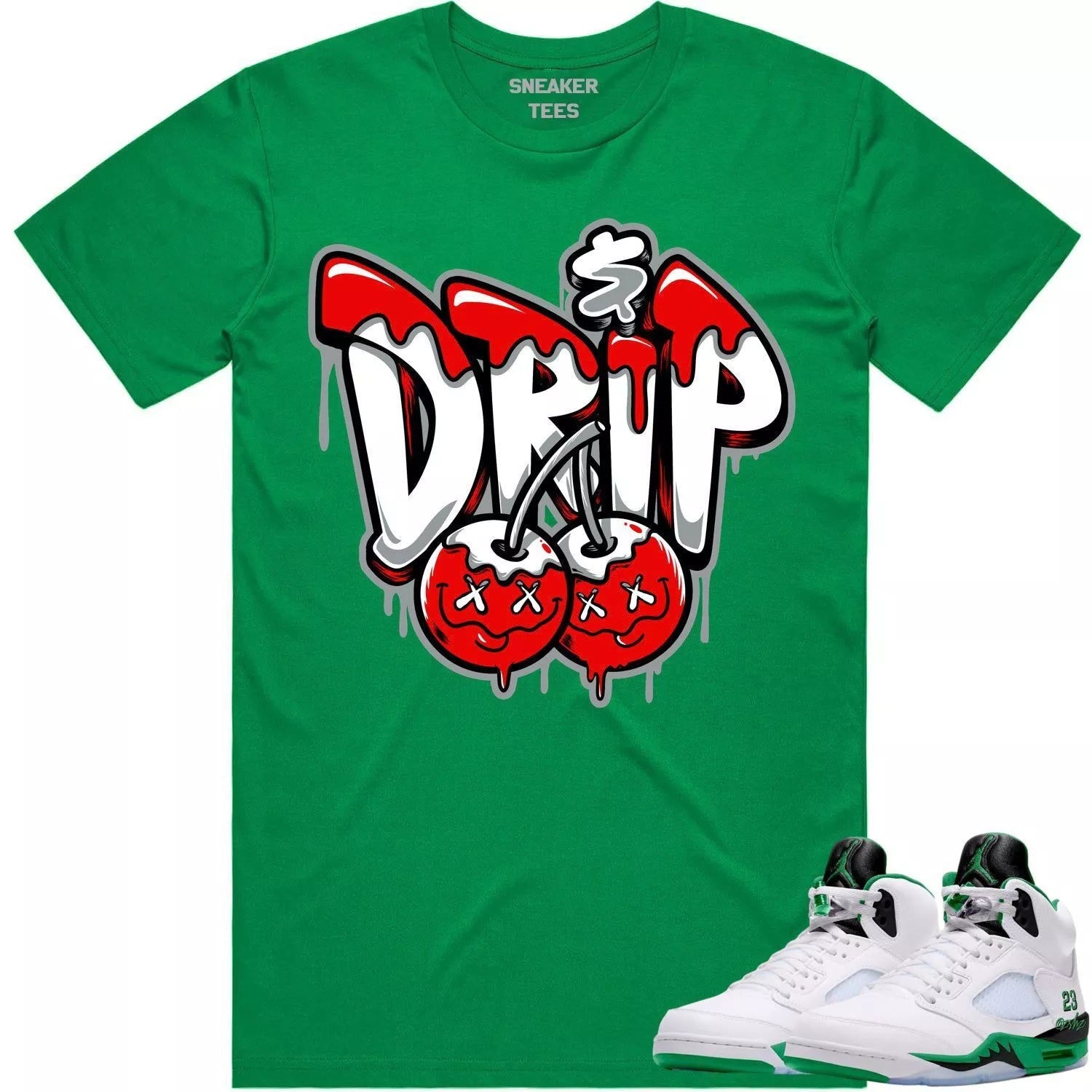 Paper Chaser Sneaker Shirt Made To Match Dunks High White Picante Red T-Shirt, Sneaker Match Tee