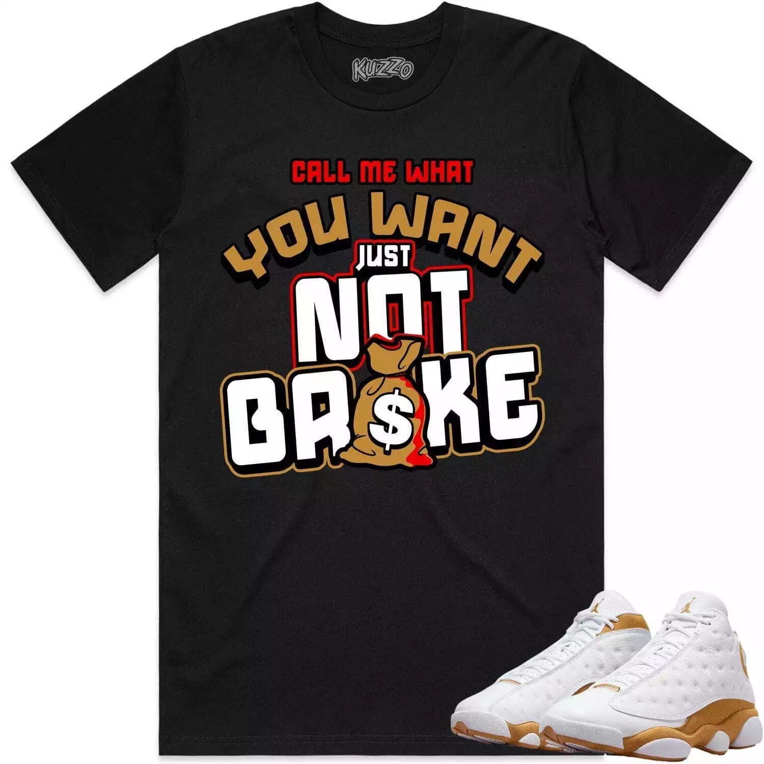 Money On My Mind Sneaker Shirt Made To Match Dunks High White Picante Red T-Shirt, Sneaker Match Tee