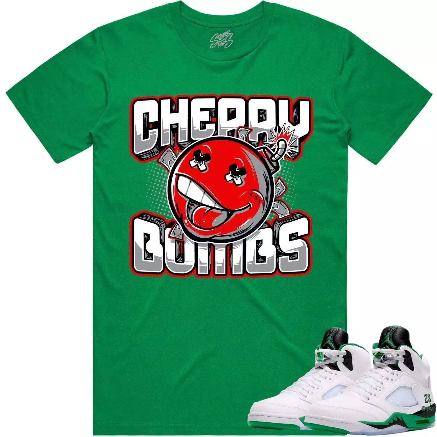 Leo Sneaker Shirt Made To Match Dunks High White Picante Red T-Shirt, Sneaker Match Tee