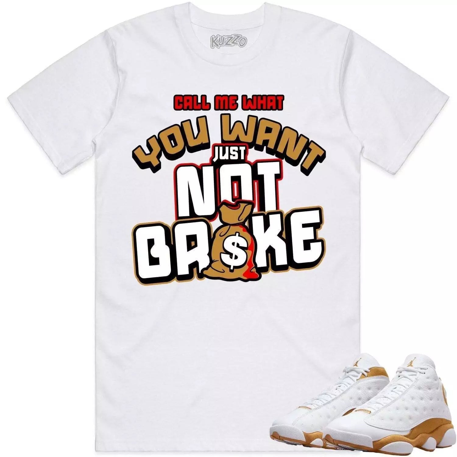 Money On My Mind Sneaker Shirt Made To Match Dunks High White Picante Red T-Shirt, Sneaker Match Tee