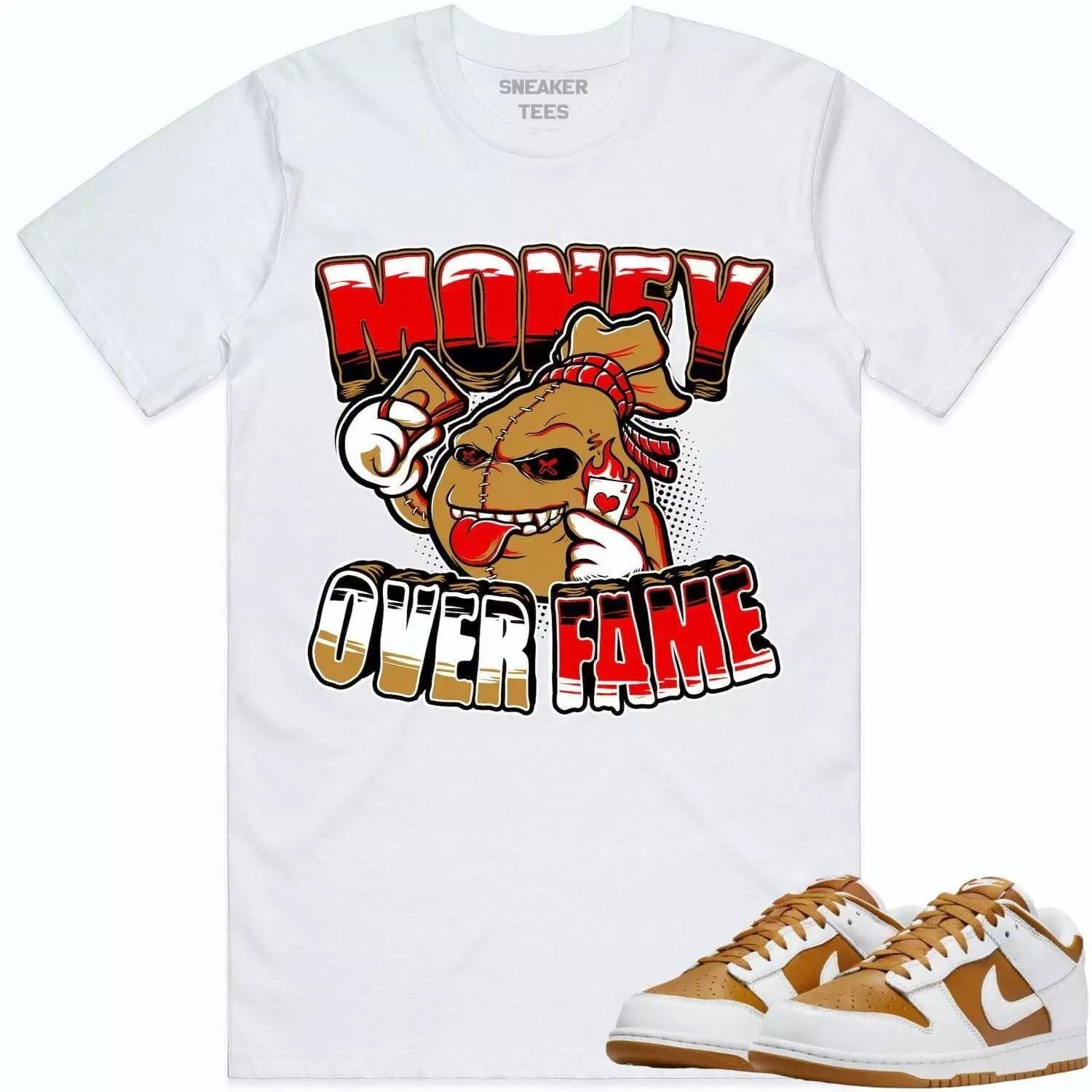 Move In Silence Shirt Made To Match Dunks High White Picante Red T-Shirt, Sneaker Match Tee