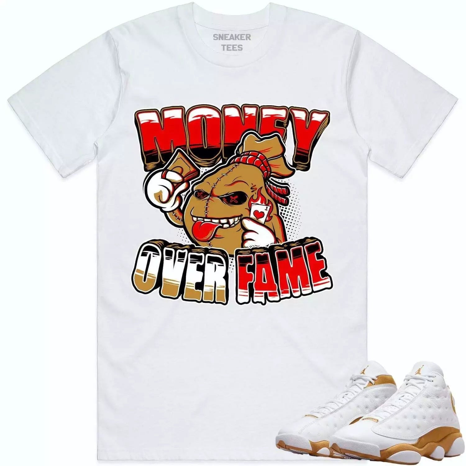 Philly Sneaker Shirt Made To Match Dunks High White Picante Red T-Shirt, Sneaker Match Tee