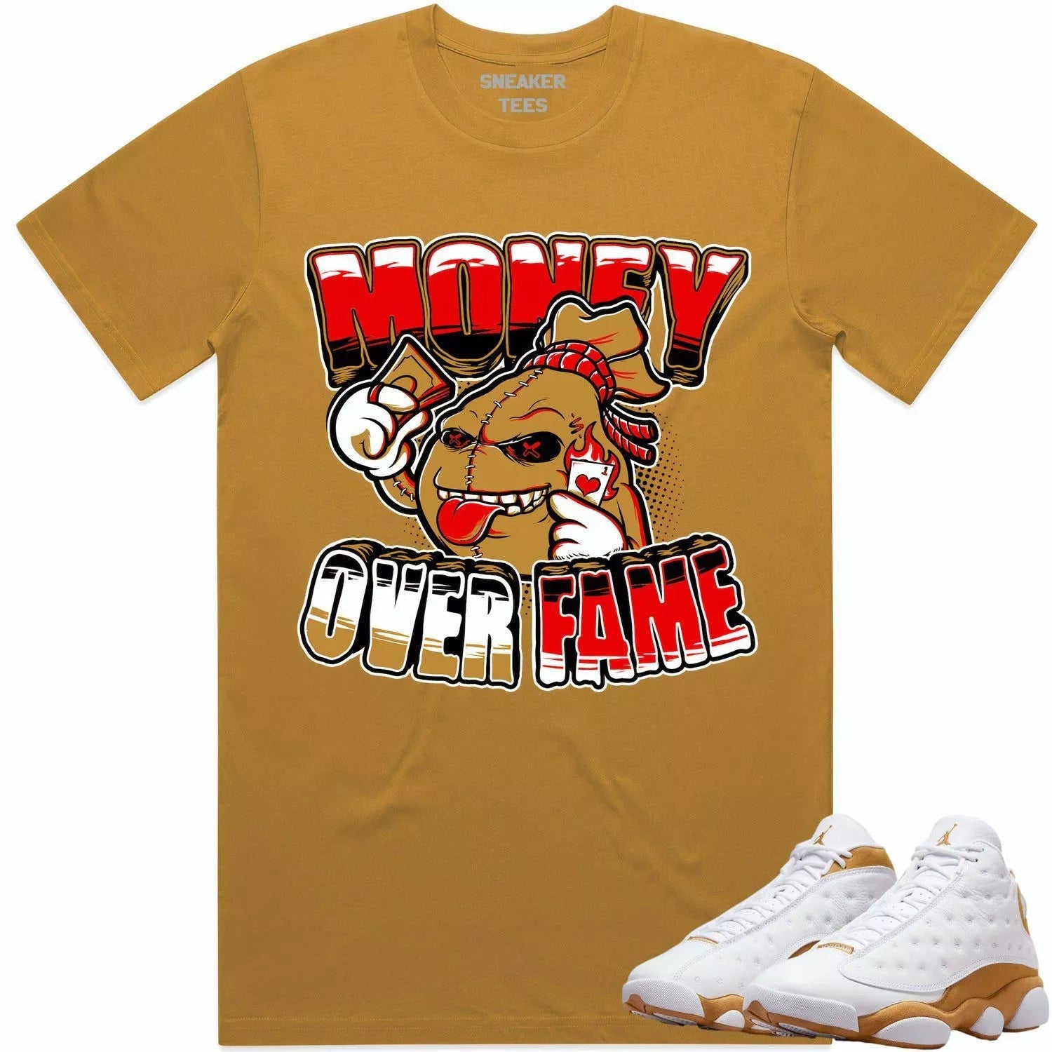 Paid In Full Shirt Made To Match Dunks High White Picante Red T-Shirt, Sneaker Match Tee