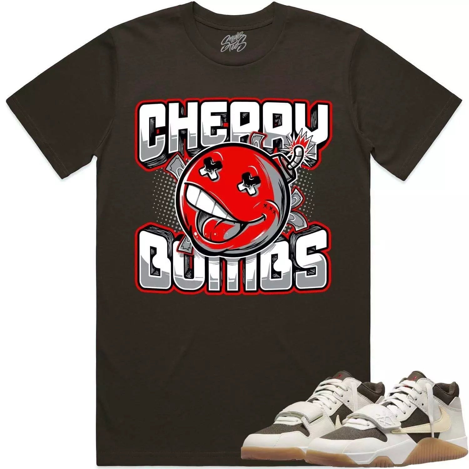 Royalty Sneaker Shirt Made To Match Dunks High White Picante Red T-Shirt, Sneaker Match Tee