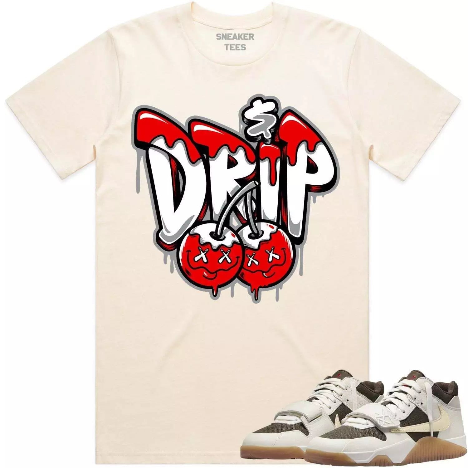 Trap Is Life Sneaker Shirt Made To Dunks High White Picante Red T-Shirt, Sneaker Match Tee