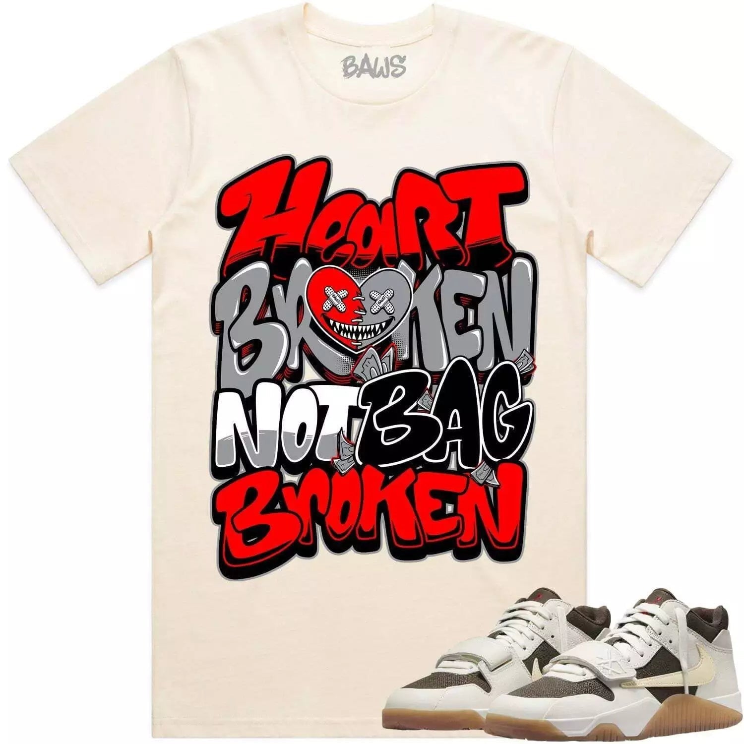 Gorilla Beast Sneaker Shirt Made To Match Dunks High White Picante Red T-Shirt, Sneaker Match Tee