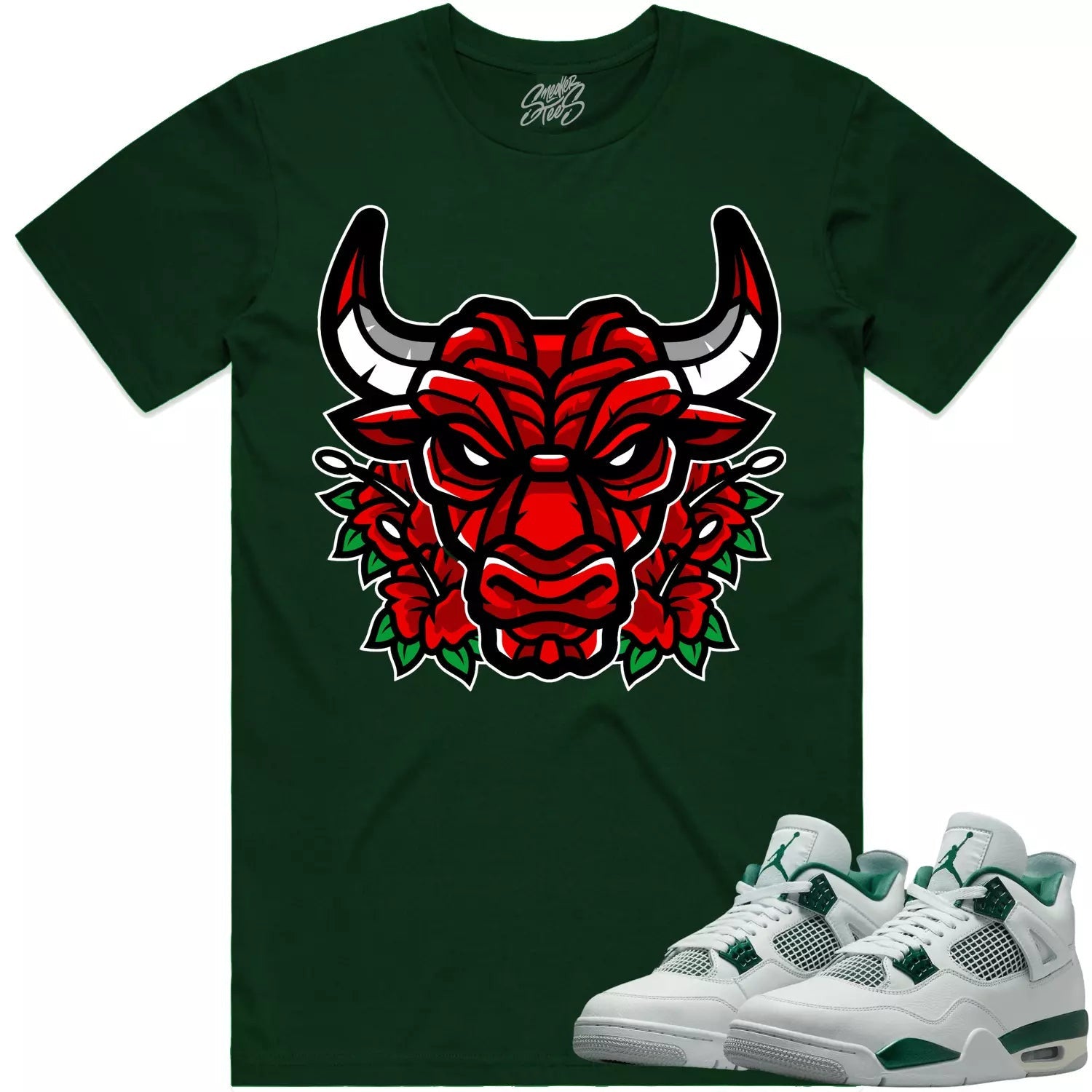 Money Gang Bear Sneaker Shirt Made To Match Dunks High White Picante Red T-Shirt, Sneaker Match Tee