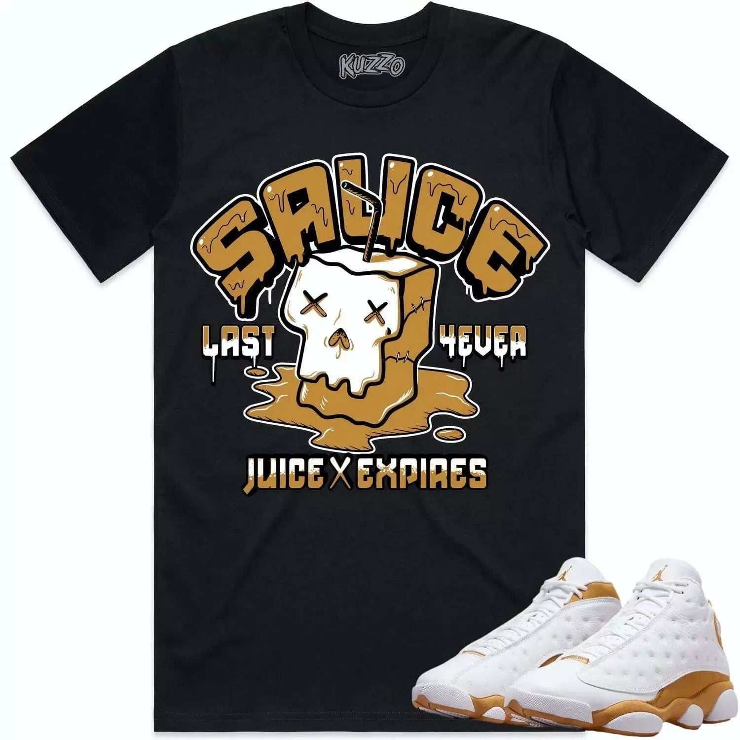 Move in Silence Sneaker Shirt Made To Match Jordan 1 Retro White Black Volt Gold T-Shirt, Sneaker Match Tee