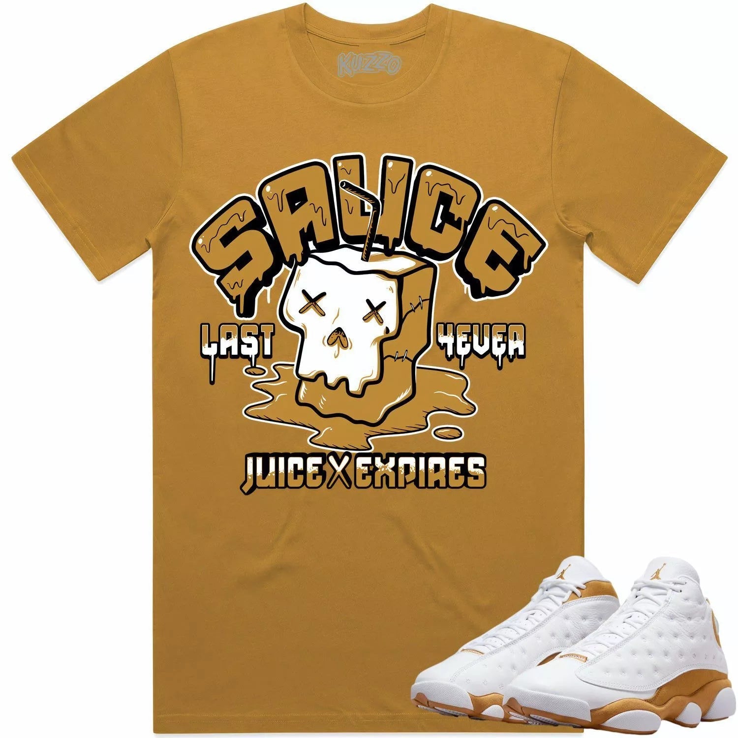 Move in Silence Sneaker Shirt Made To Match Jordan 1 Retro White Black Volt Gold T-Shirt, Sneaker Match Tee