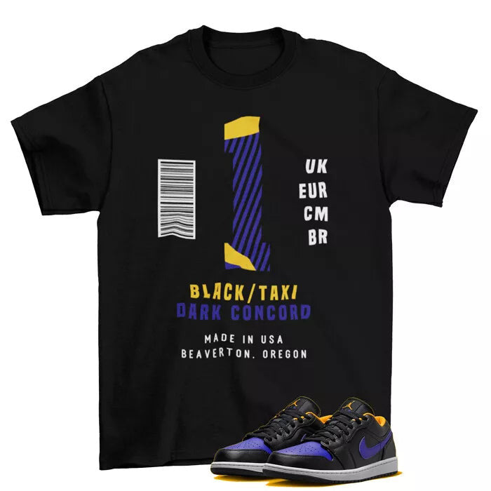 Box Label Dark Concord Shirt to Match Jordan 1 Low Dark Concord 553558-075 T-Shirt, Sneaker Match Tee