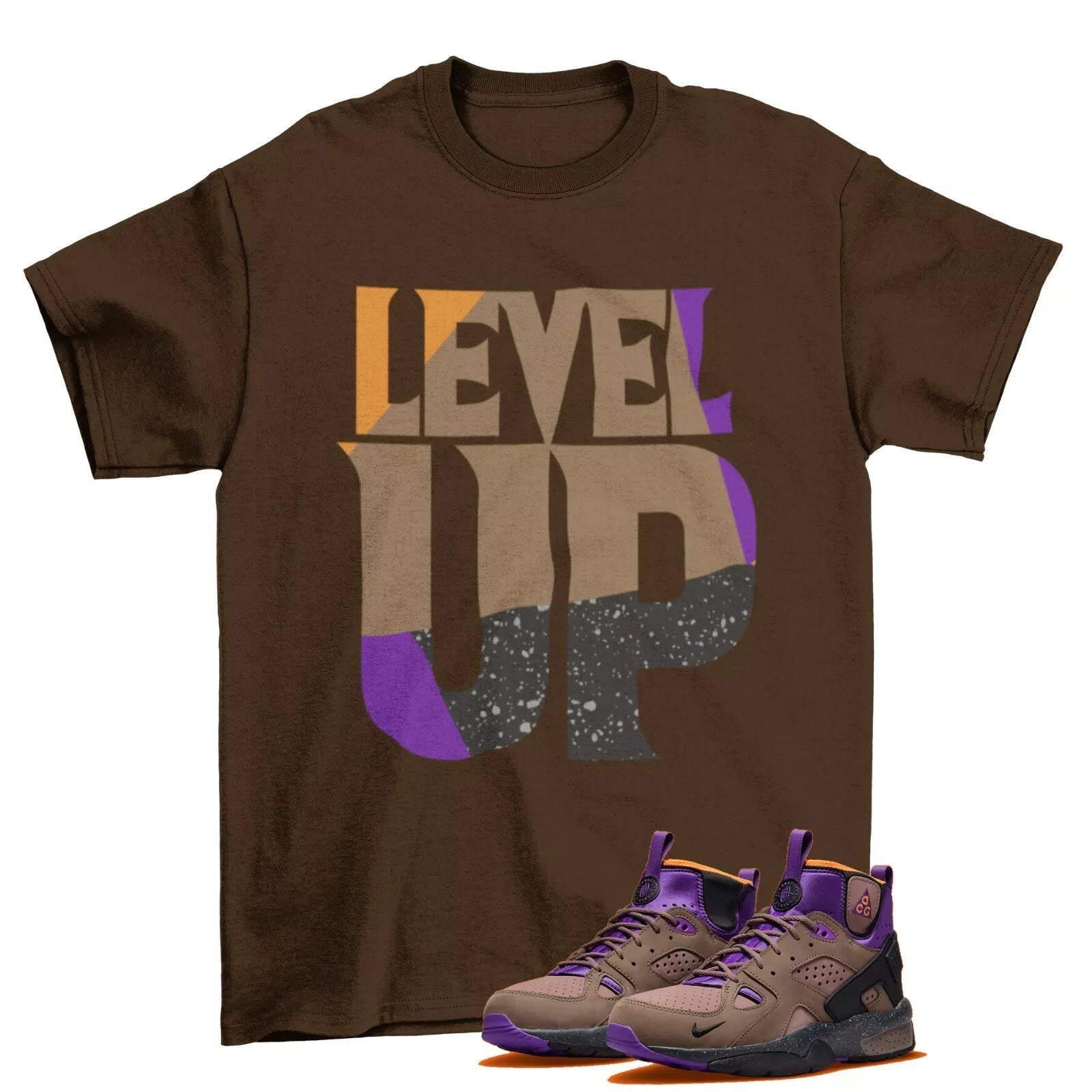 Level Up Shirt to Match ACG Air Mowabb Trails End Brown DC9554-201 / Brown T-Shirt, Sneaker Match Tee