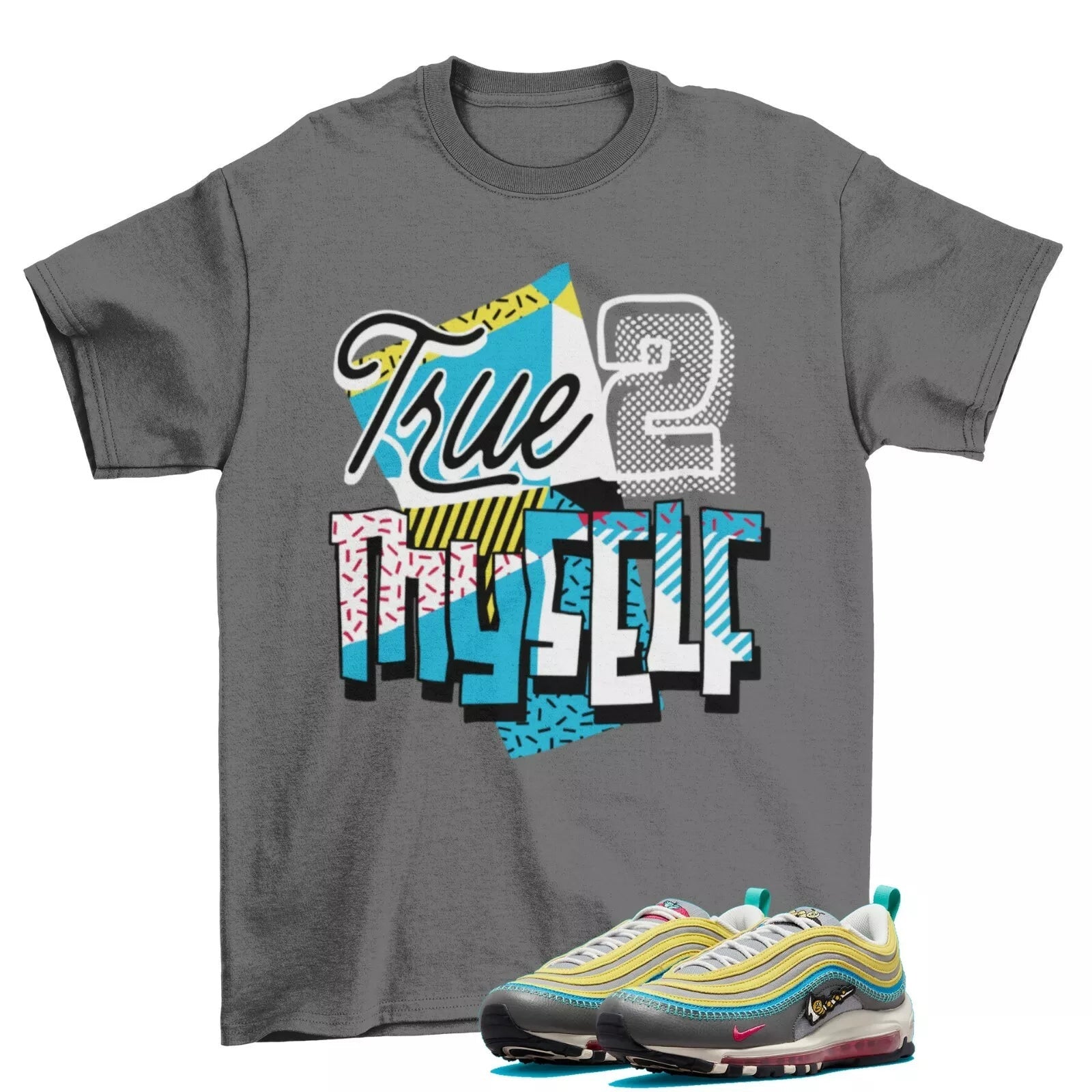 Stay True Shirt Grey to Air Max 97 Air Sprung Iron Grey DH4759-001 T-Shirt, Sneaker Match Tee
