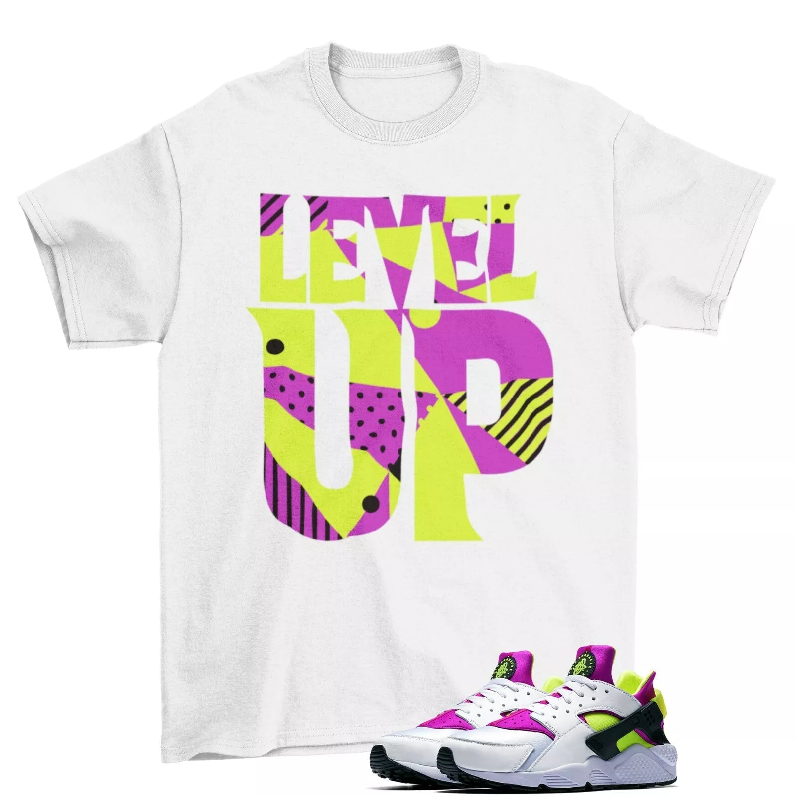 Level Up Sneaker Shirt to Match Air Huarache OG Magenta / White T-Shirt, Sneaker Match Tee