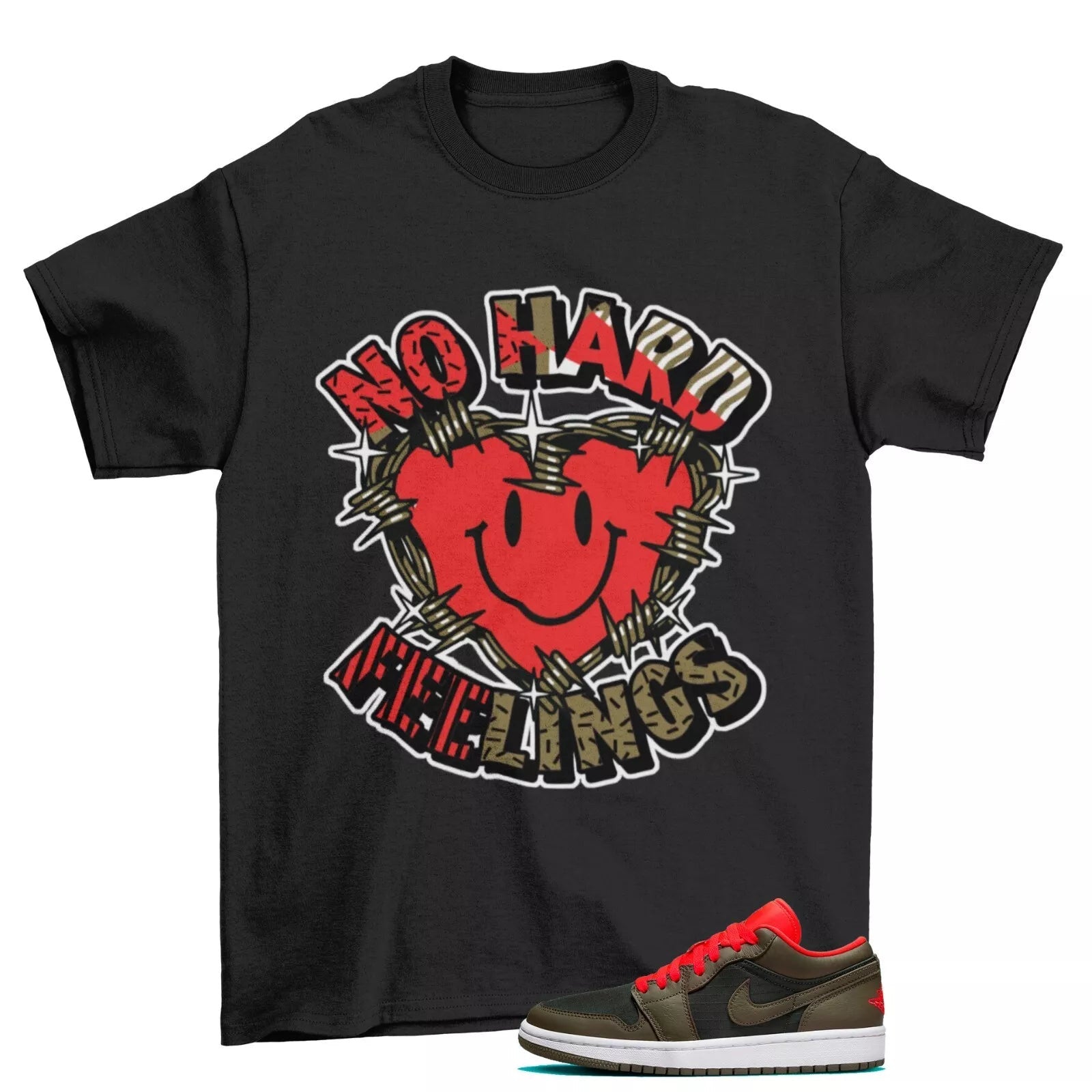 In My Feels Shirt to Match Jordan Jordan 1 Low Newsprint Olive DQ6076-002 T-Shirt, Sneaker Match Tee