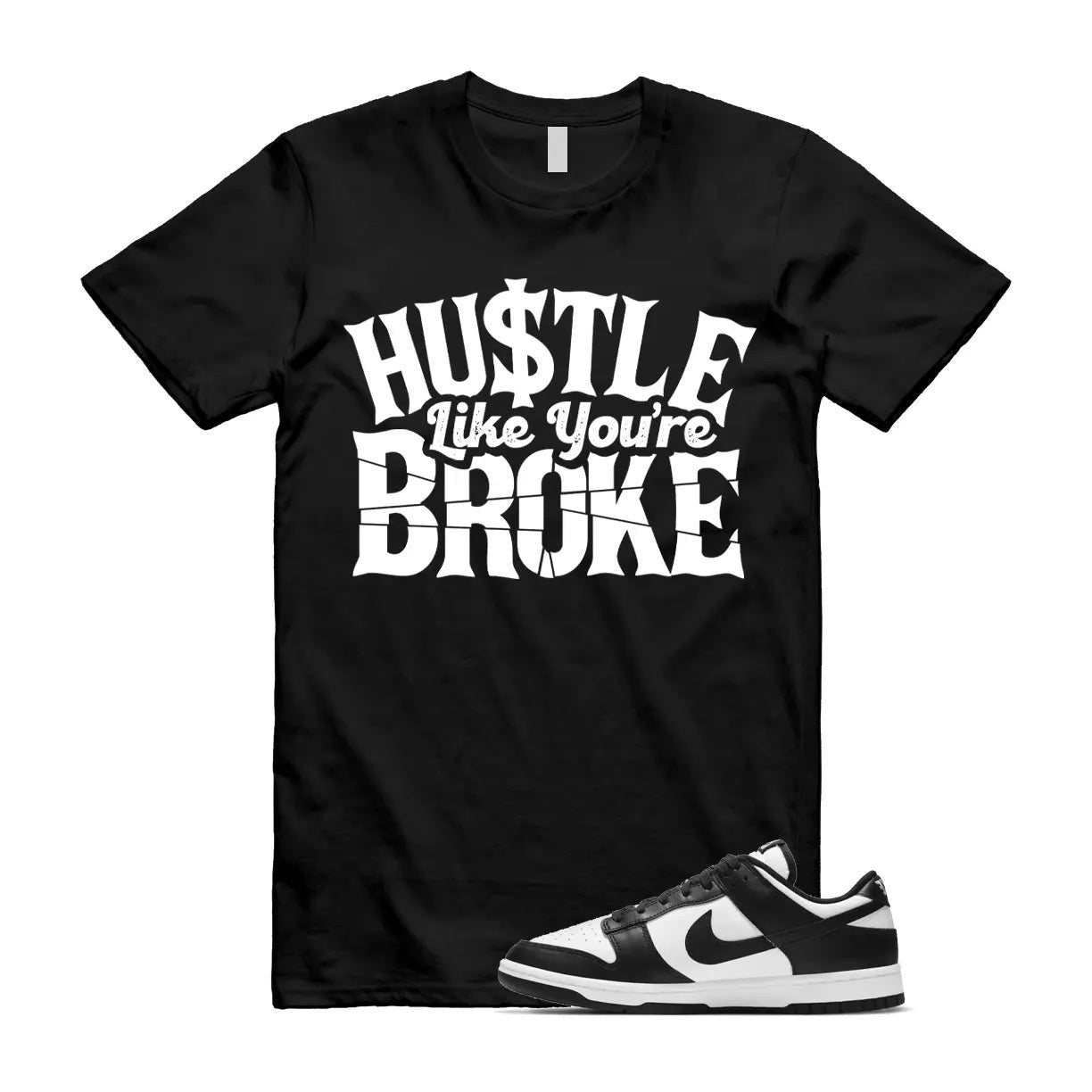 Dunk Panda White Black Low Retro Classic Traditional T Shirt Match BROKE T-Shirt, Sneaker Match Tee