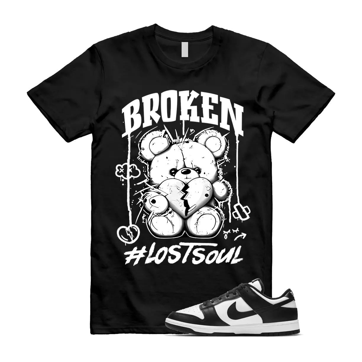 Dunk Panda White Black Low Retro Classic Traditional T Shirt Match BRLS T-Shirt, Sneaker Match Tee