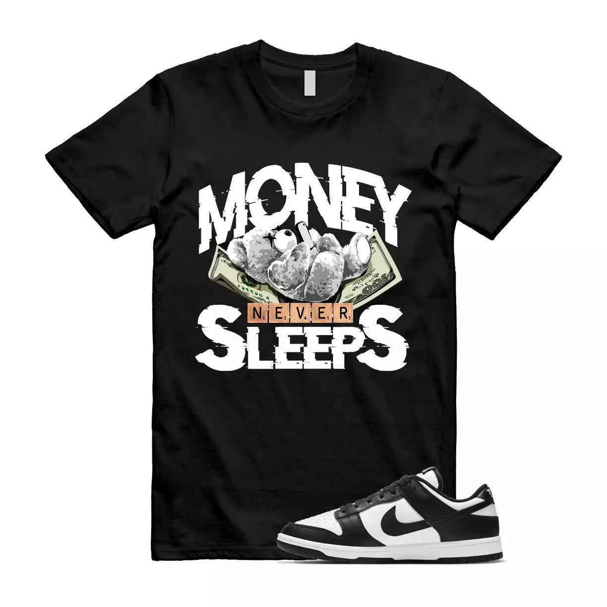 Dunk Panda White Black Low Retro Classic Traditional T Shirt Match MNS T-Shirt, Sneaker Match Tee