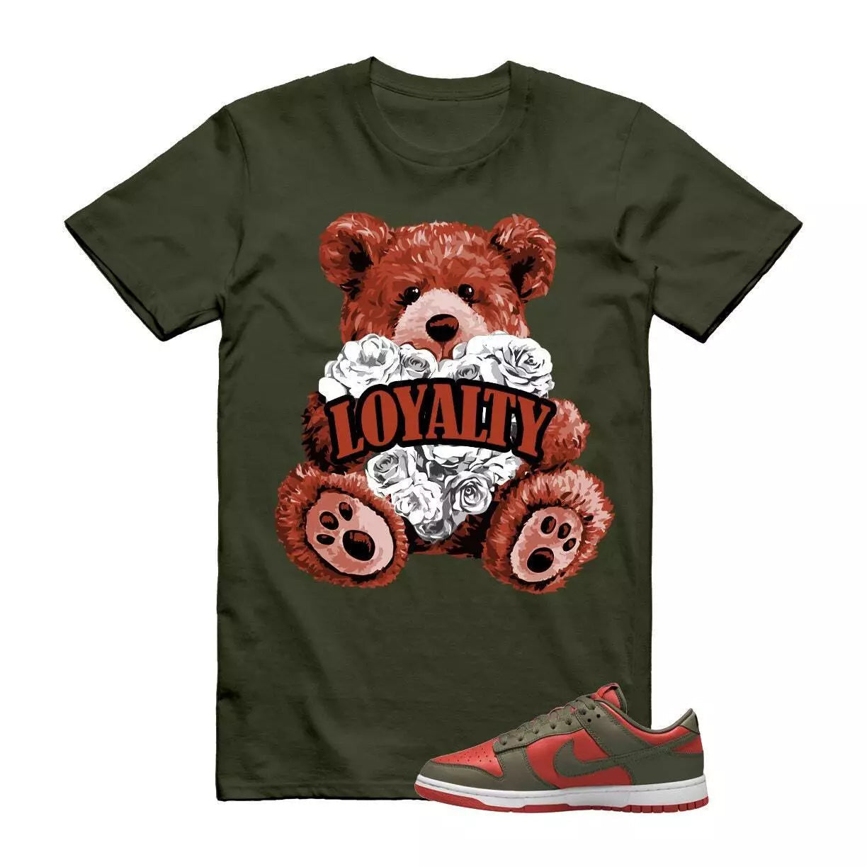 Dunk Mystic Red Cargo Khaki White Low T Shirt Match LYLTY T-Shirt, Sneaker Match Tee