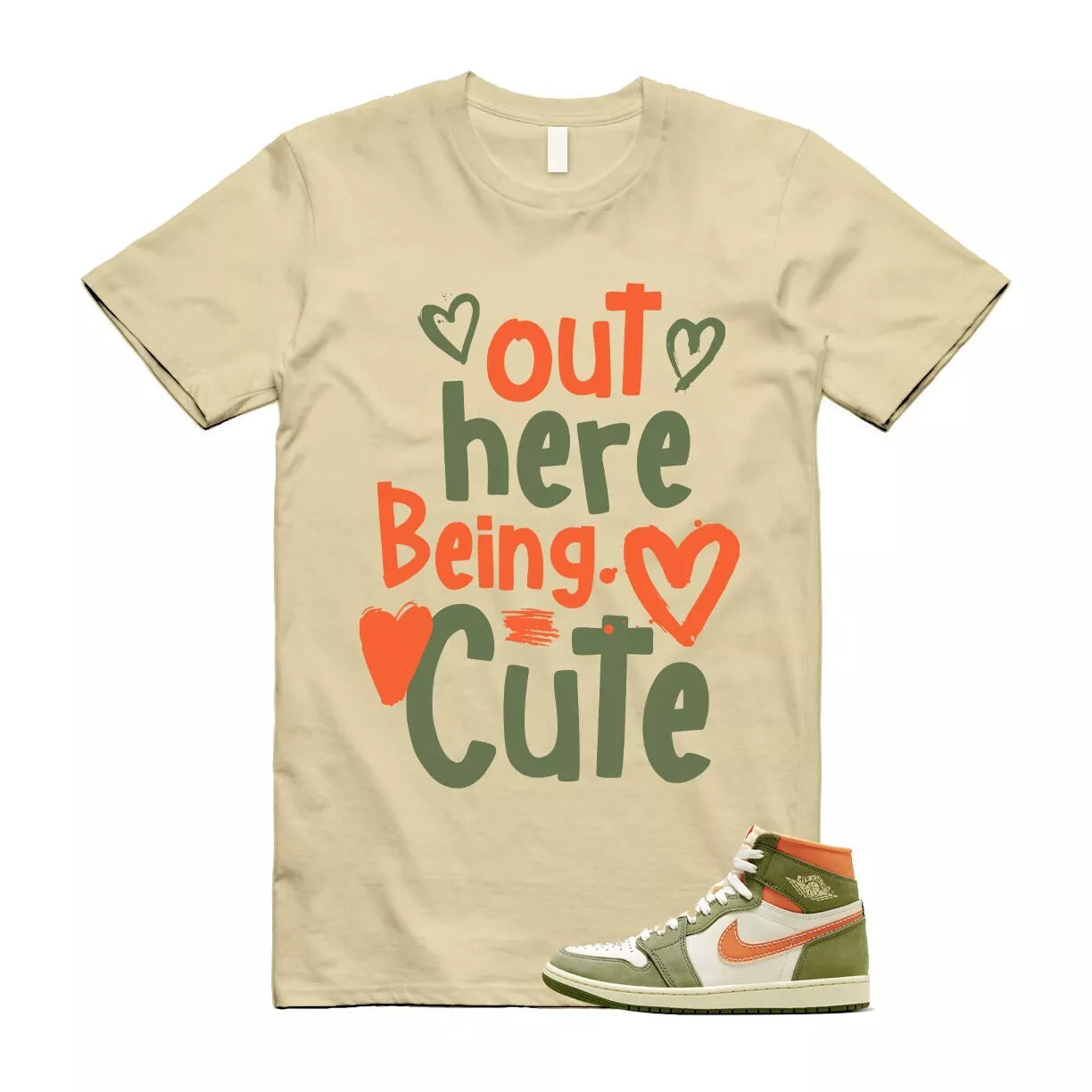 Craft Celadon 1 Sky J Light Olive Bright Mandarin Coconut Milk T Shirt Match Out Here Being Cute T-Shirt, Sneaker Match Tee