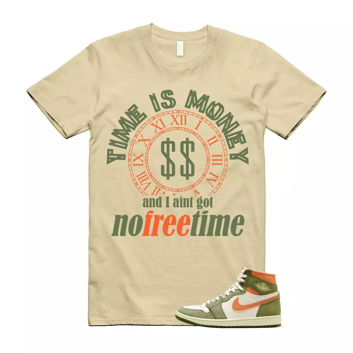 Craft Celadon 1 Sky J Olive Bright Mandarin Coconut Milk T Shirt Match FREE TIME T-Shirt, Sneaker Match Tee