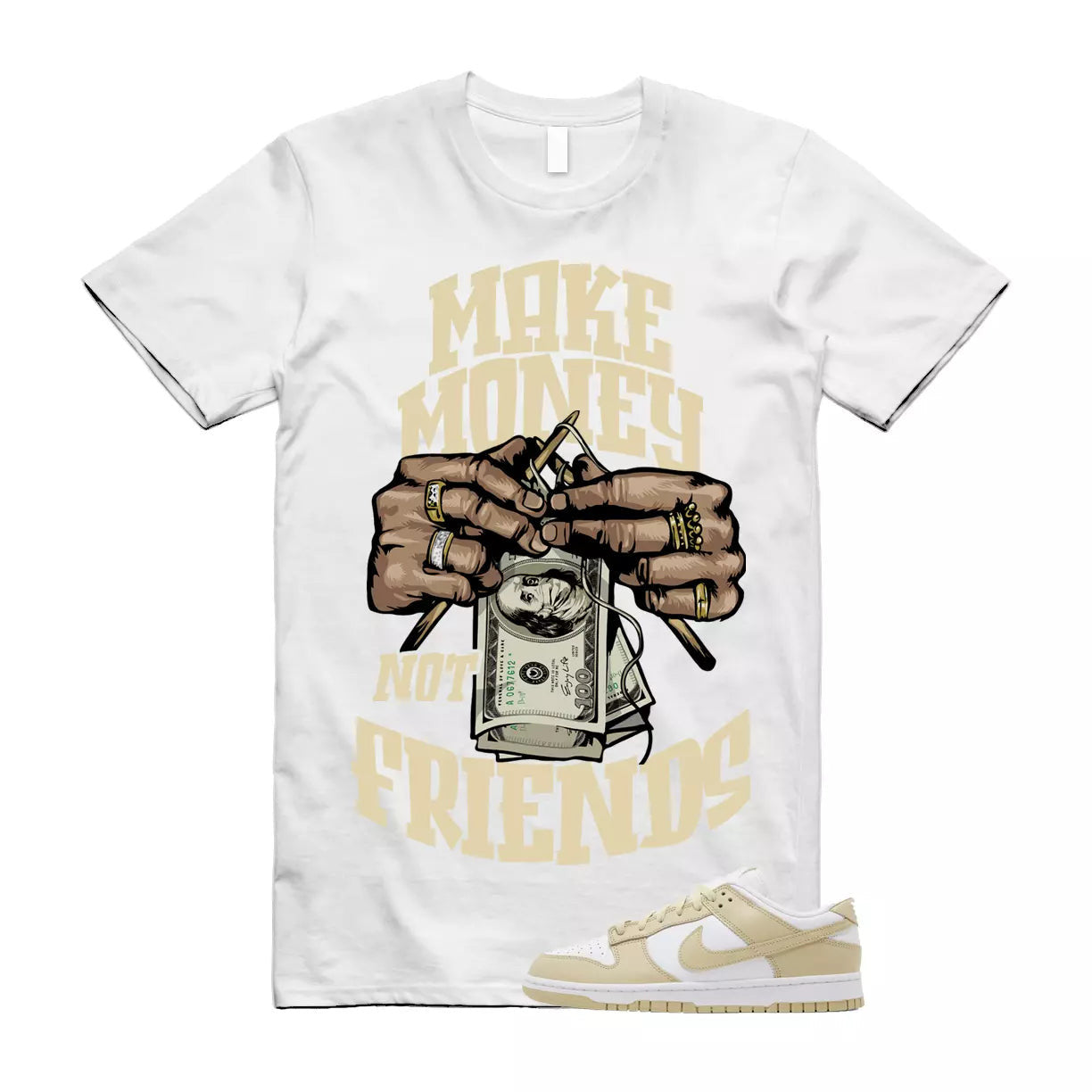 MM T Shirt to match Dunk Low Team Gold White Wolf Grey T-Shirt, Sneaker Match Tee