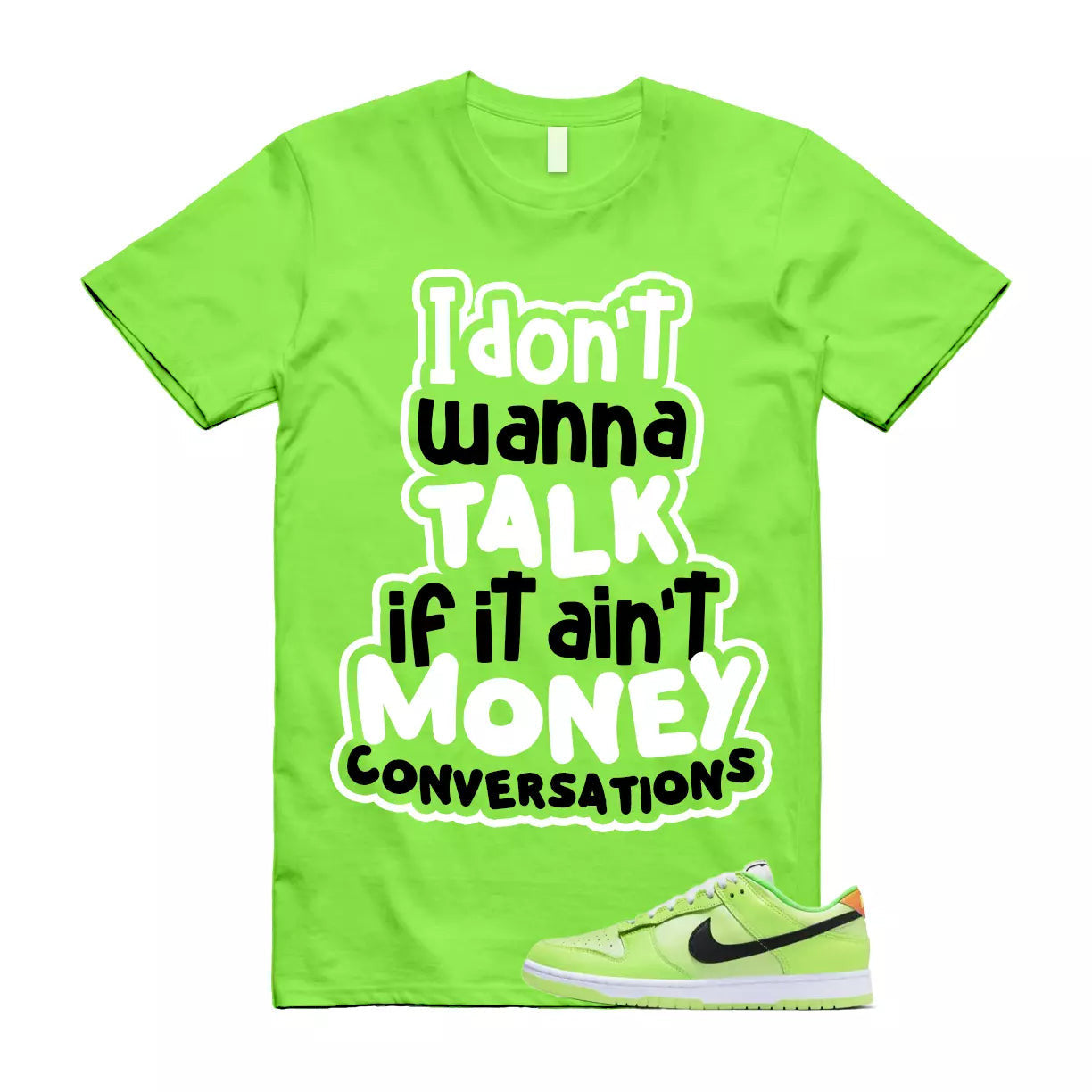 CONVO T Shirt to match Dunk Low SE Splash Volt Green Strike Total Orange Black T-Shirt, Sneaker Match Tee