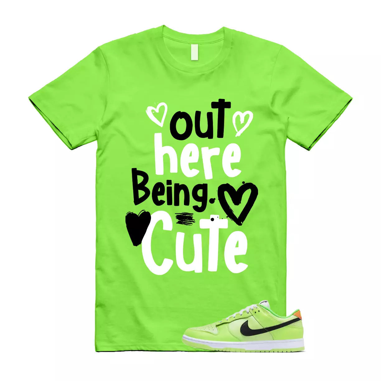 C2 T Shirt to match Dunk Low SE Splash Volt Green Strike Total Orange Black T-Shirt, Sneaker Match Tee