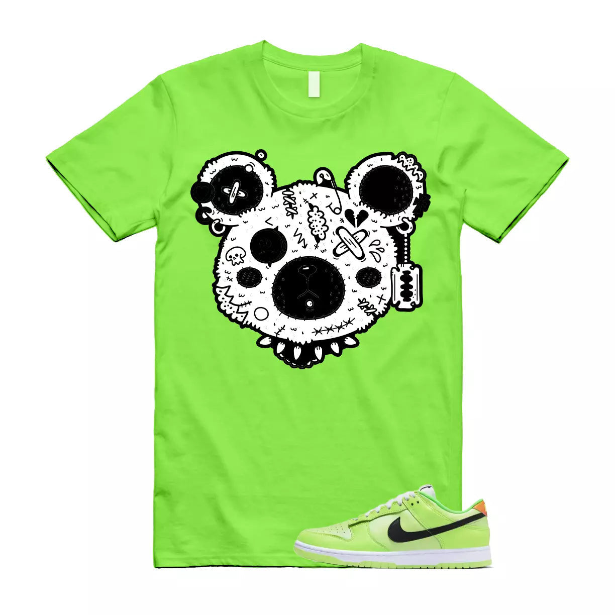 GB T Shirt to match Dunk Low SE Splash Volt Green Strike Total Orange Black T-Shirt, Sneaker Match Tee