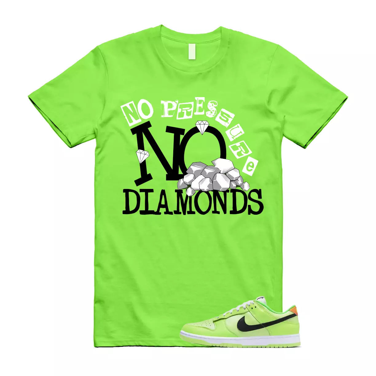 DIAMOND T Shirt to match Dunk Low SE Splash Volt Green Strike Total Orange Black T-Shirt, Sneaker Match Tee