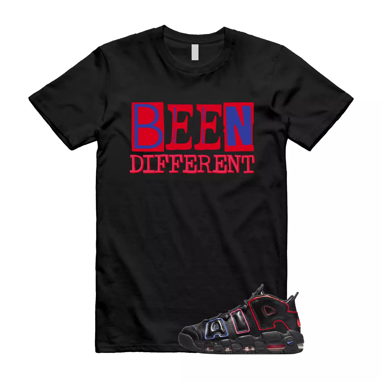 BEEN T Shirt to match Air More Uptempo 96 Electric Racer Blue Hyper Pink Crimson T-Shirt, Sneaker Match Tee
