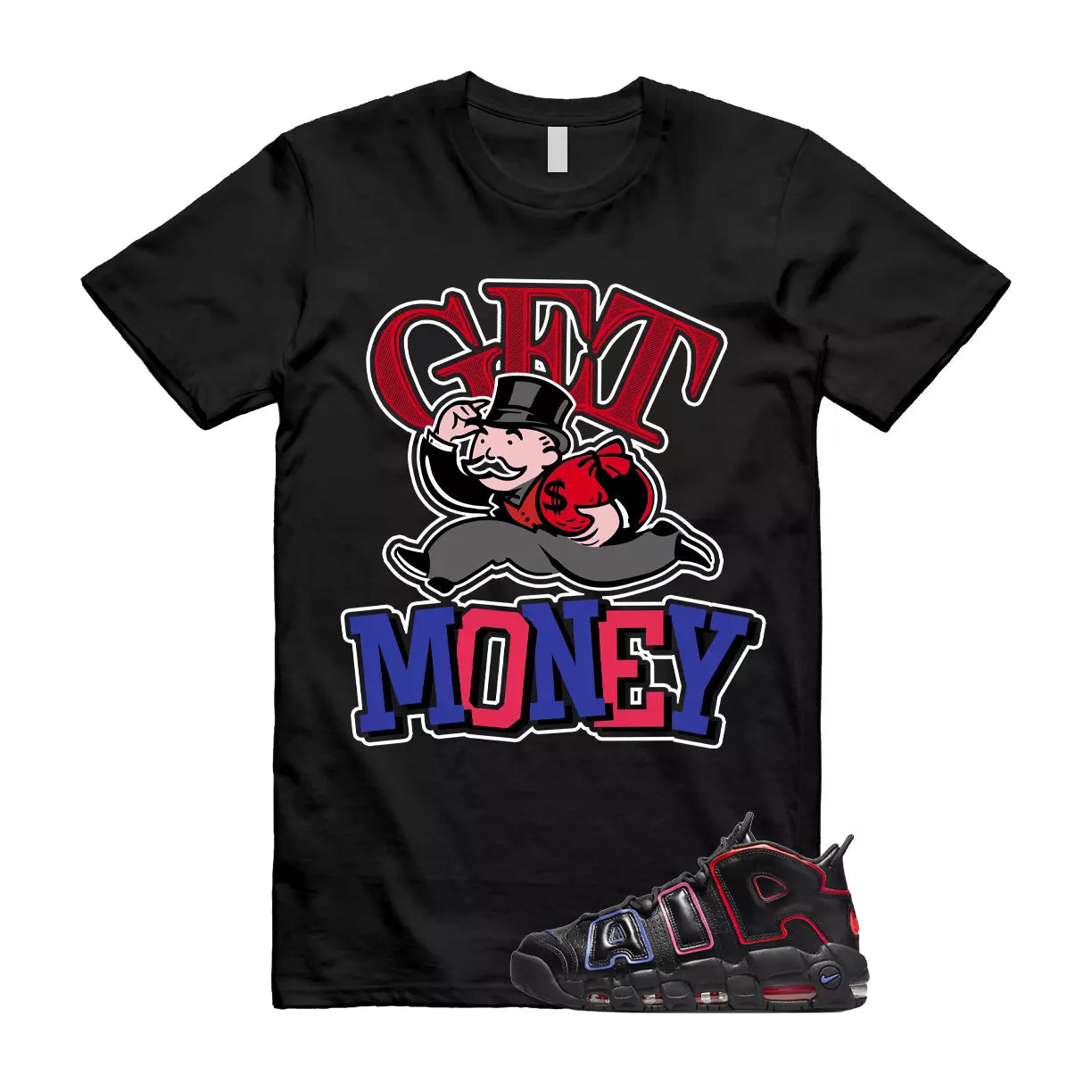 GM T Shirt to match Air More Uptempo 96 Electric Racer Blue Hyper Pink Crimson T-Shirt, Sneaker Match Tee