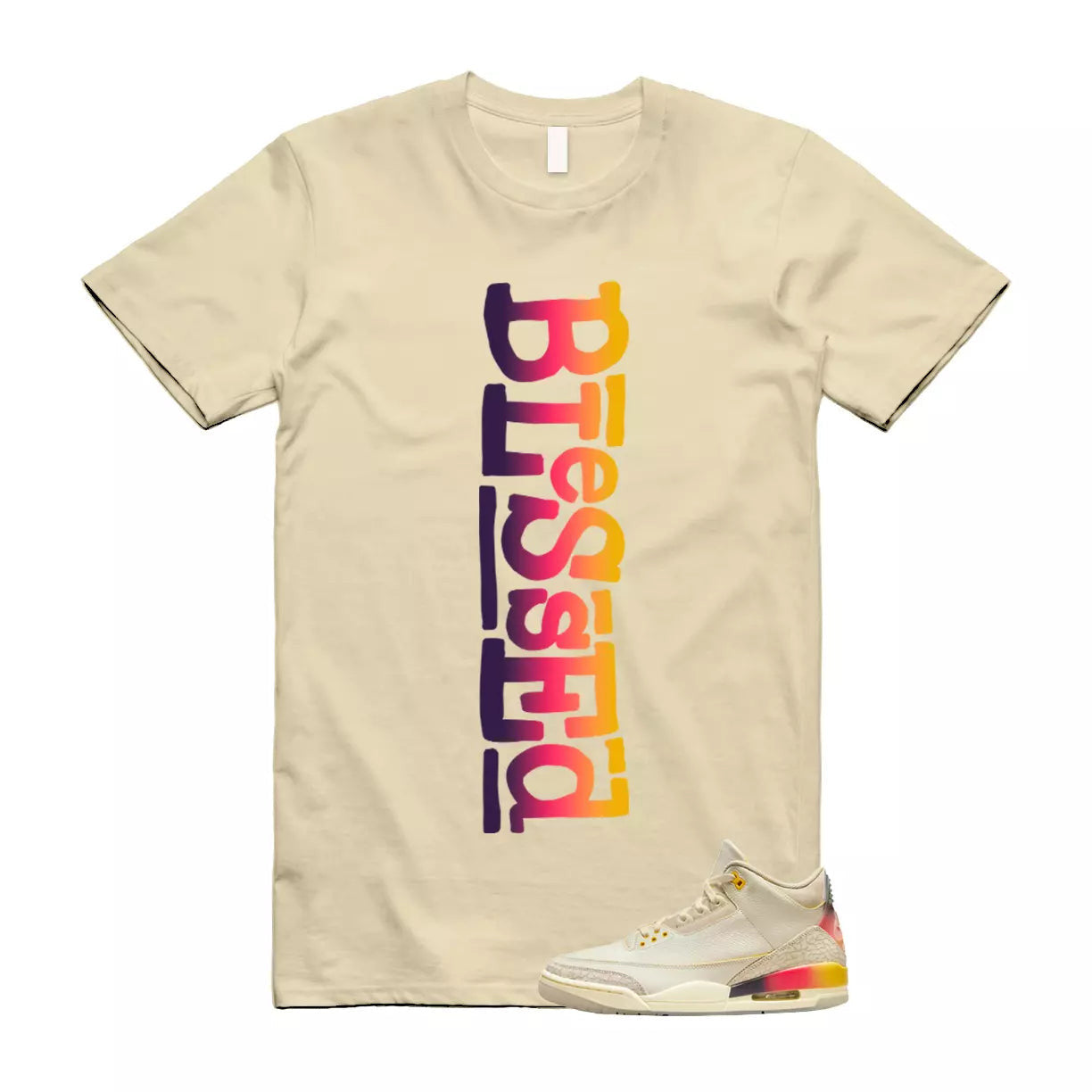 Balvin 3 Medellin Sunset Gradient Multicolor Retro SP T Shirt Match B2 T-Shirt, Sneaker Match Tee