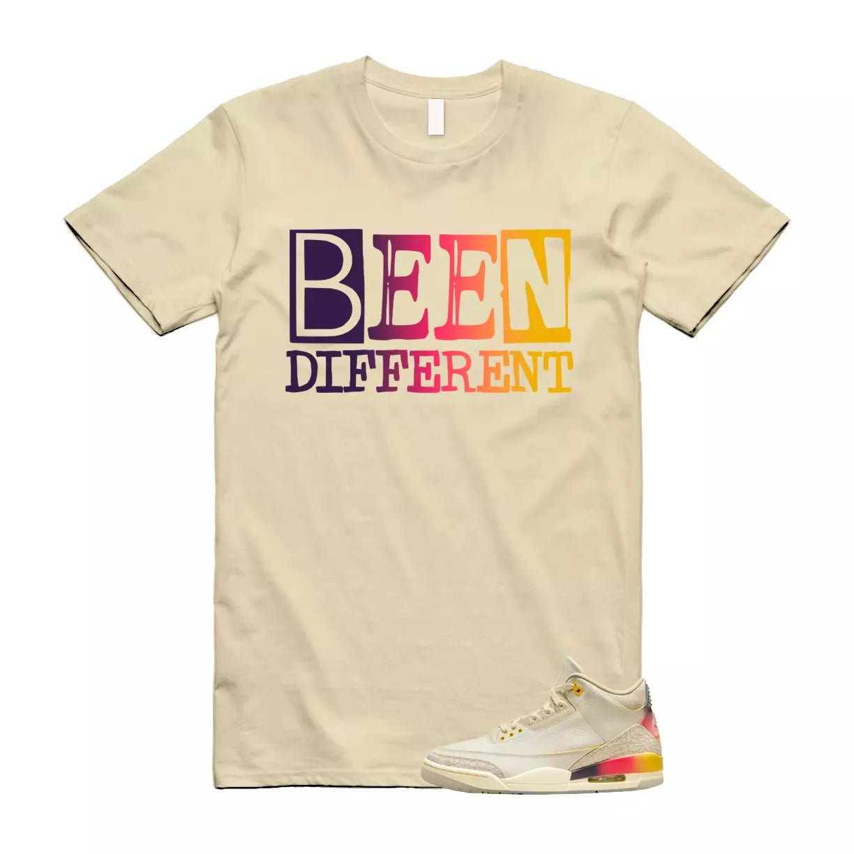 Balvin 3 Medellin Sunset Gradient Multicolor Retro SP T Shirt Match BEEN T-Shirt, Sneaker Match Tee