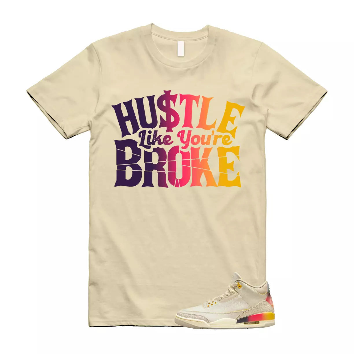 Balvin 3 Medellin Sunset Gradient Multicolor Retro SP T Shirt Match BROKE T-Shirt, Sneaker Match Tee