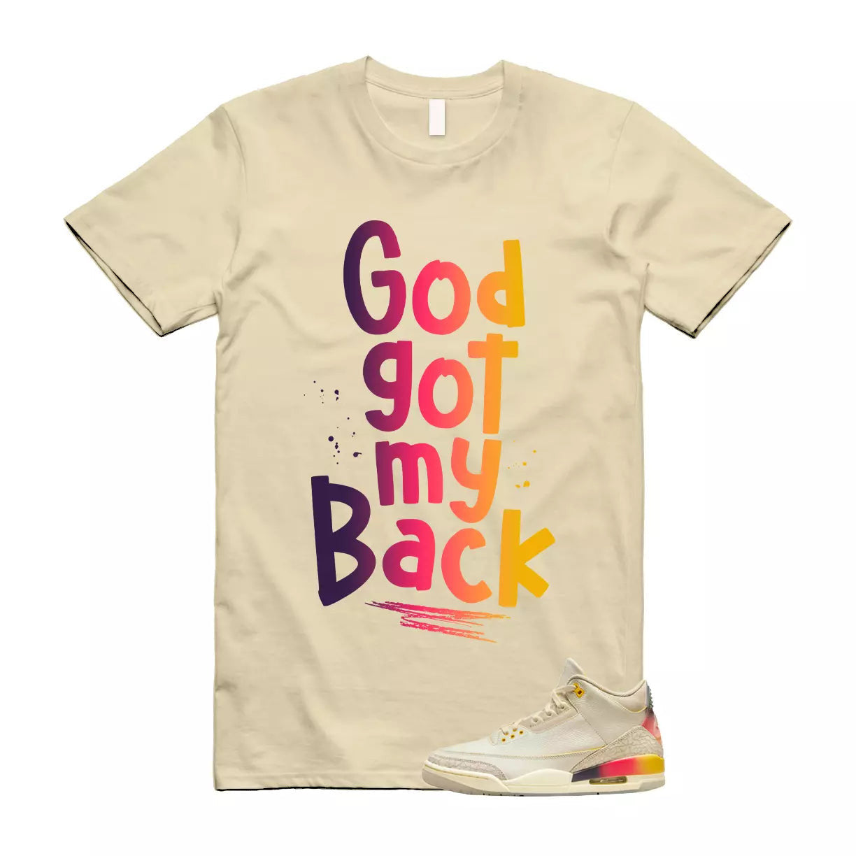 Balvin 3 Medellin Sunset Gradient Multicolor Retro SP T Shirt Match GOD T-Shirt, Sneaker Match Tee