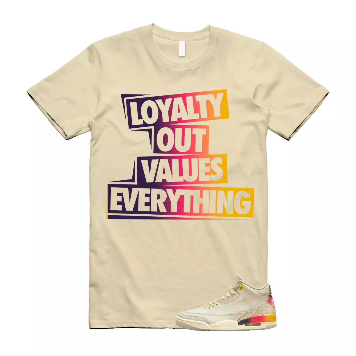 Balvin 3 Medellin Sunset Gradient Multicolor Retro SP T Shirt Match LOVE T-Shirt, Sneaker Match Tee