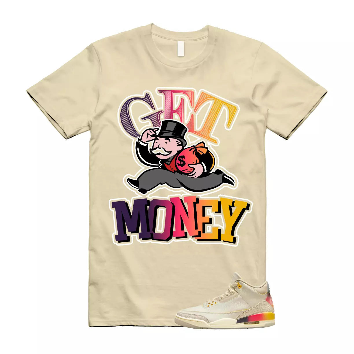 Balvin 3 Medellin Sunset Gradient Multicolor Retro SP T Shirt Match GM T-Shirt, Sneaker Match Tee
