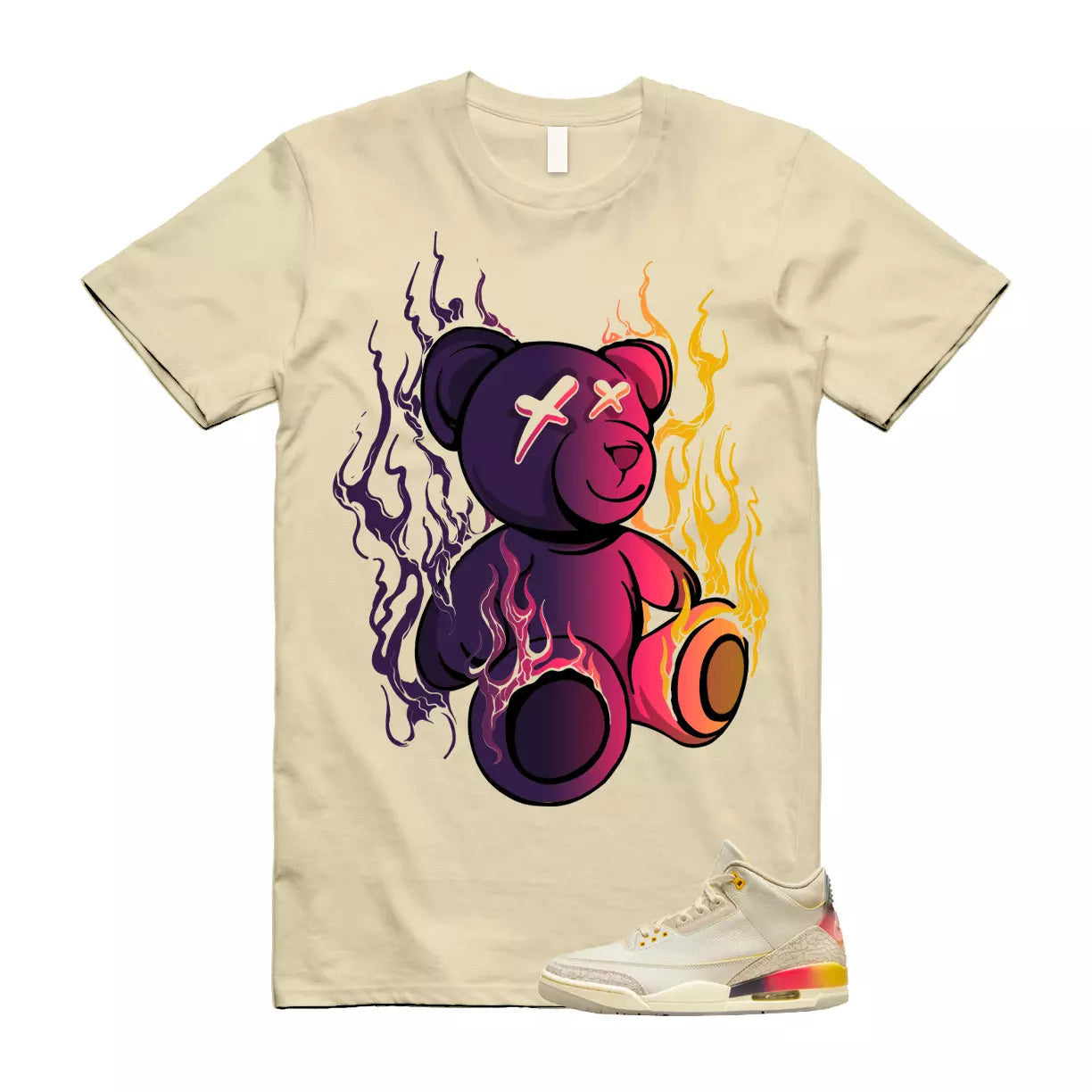 Balvin 3 Medellin Sunset Gradient Multicolor Retro SP T Shirt Match LIT T-Shirt, Sneaker Match Tee